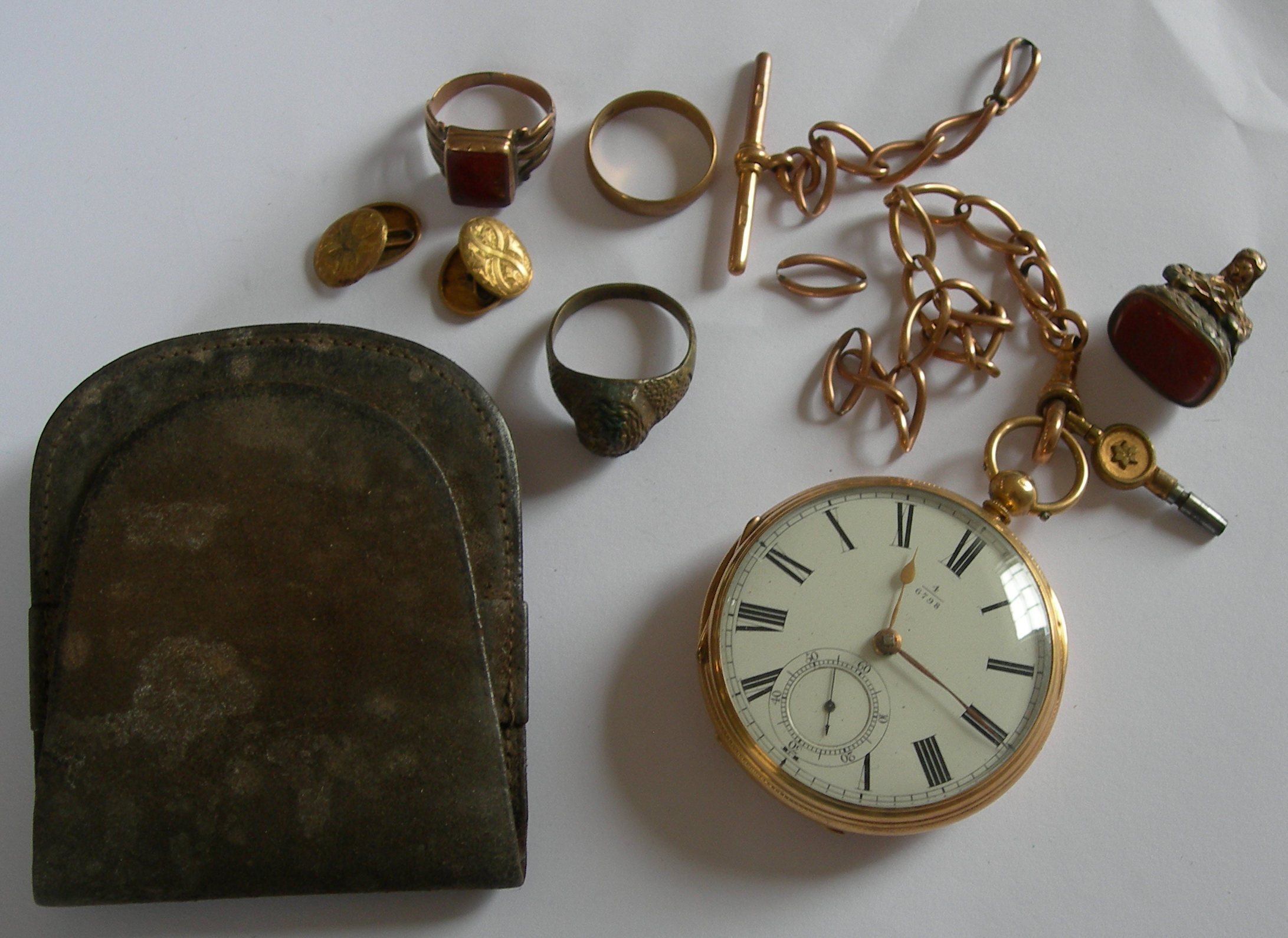A late Victorian 18ct gold open faced pocket watch,