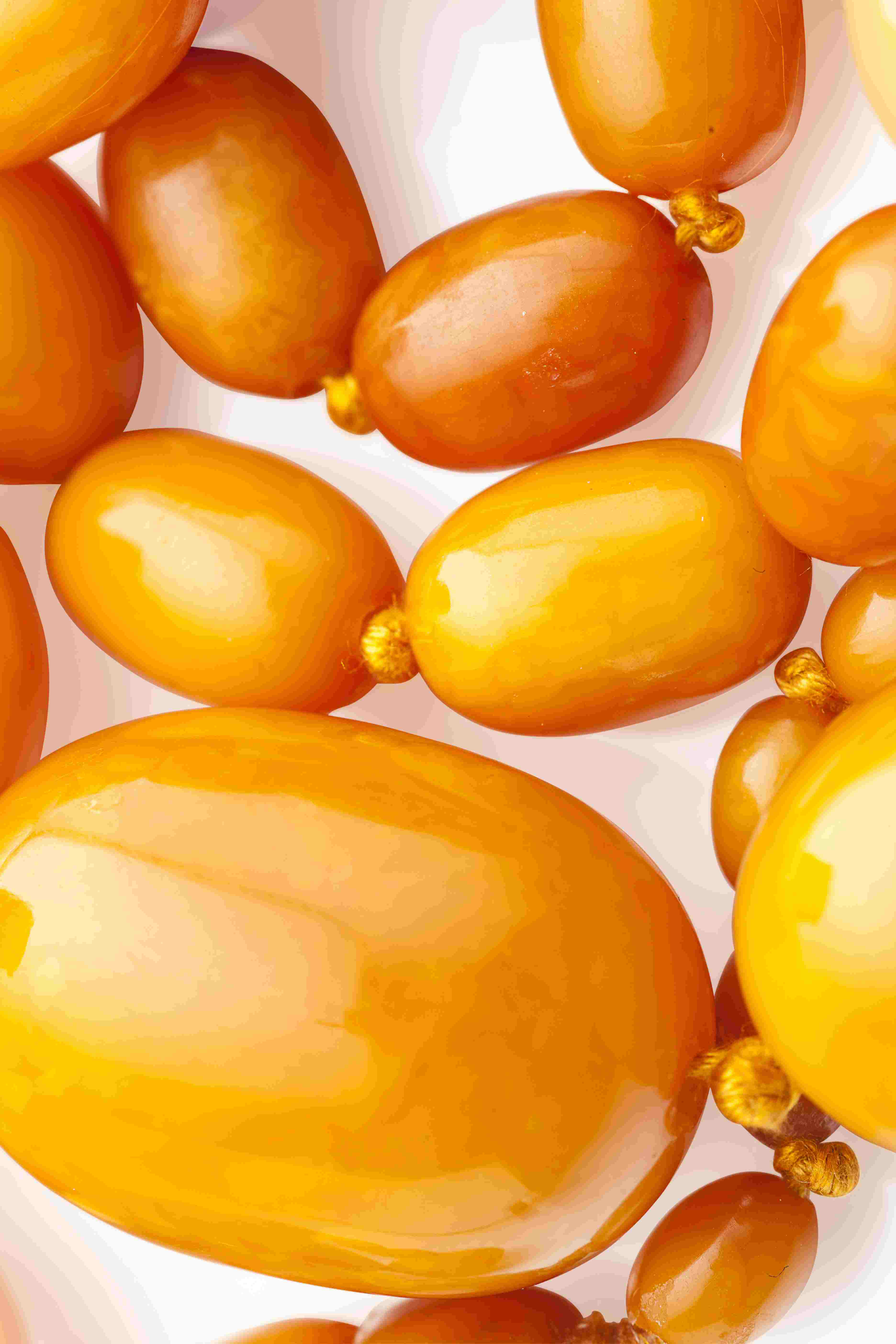 A single strand of amber beads