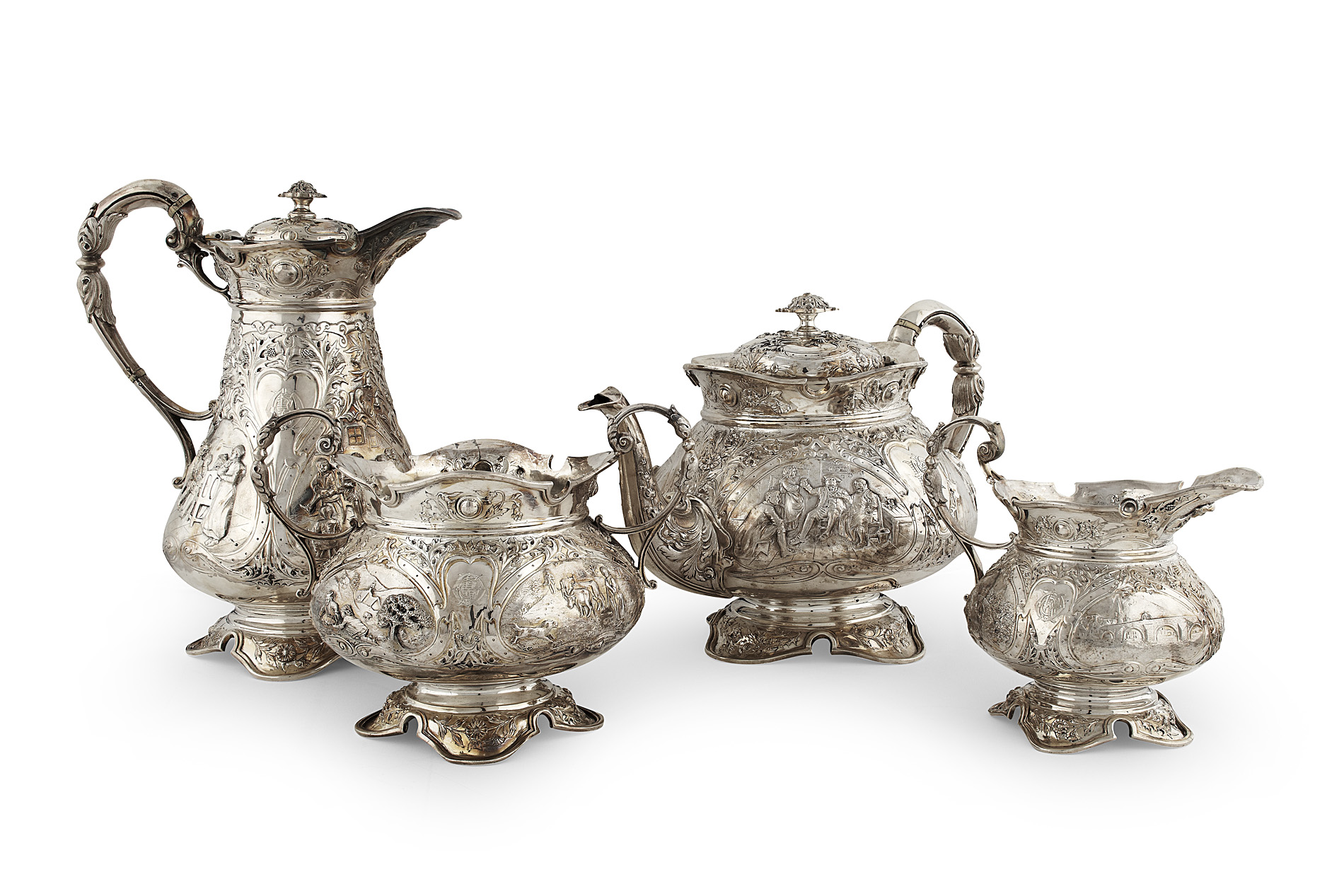 Robert Burns interest - an Edwardian four piece tea set