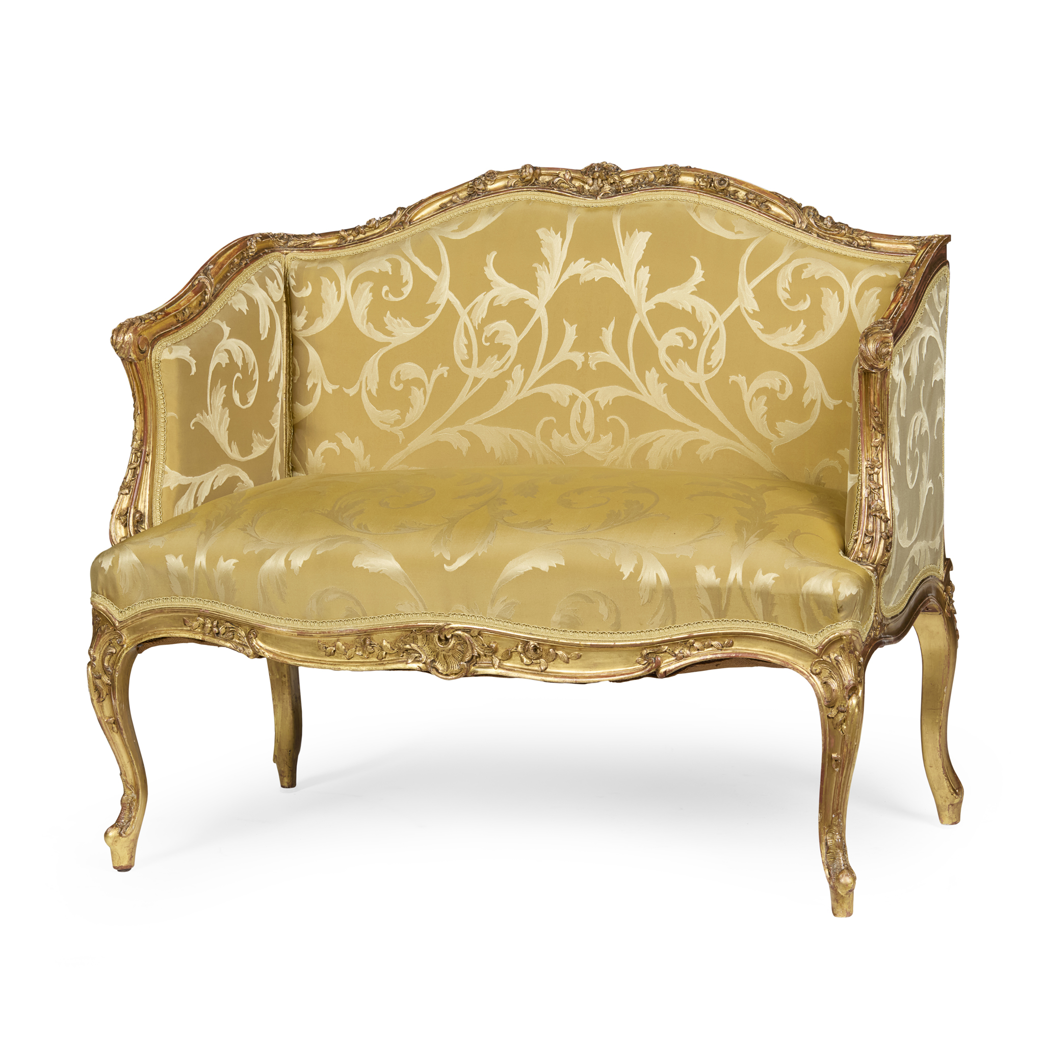 VICTORIAN GILTWOOD SMALL CANAPE