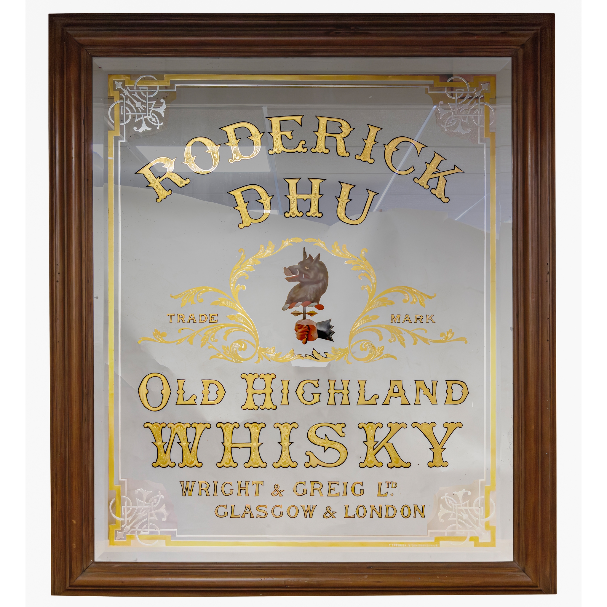 A WHISKY ADVERTISING MIRROR