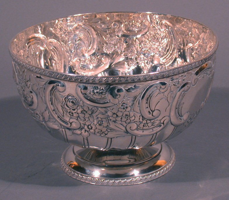 A late-Victorian silver rose bowl