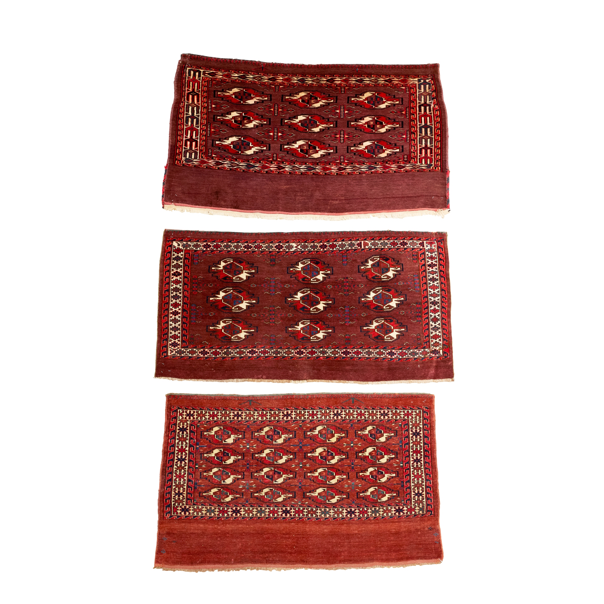 THREE TURKOMAN BAGFACES