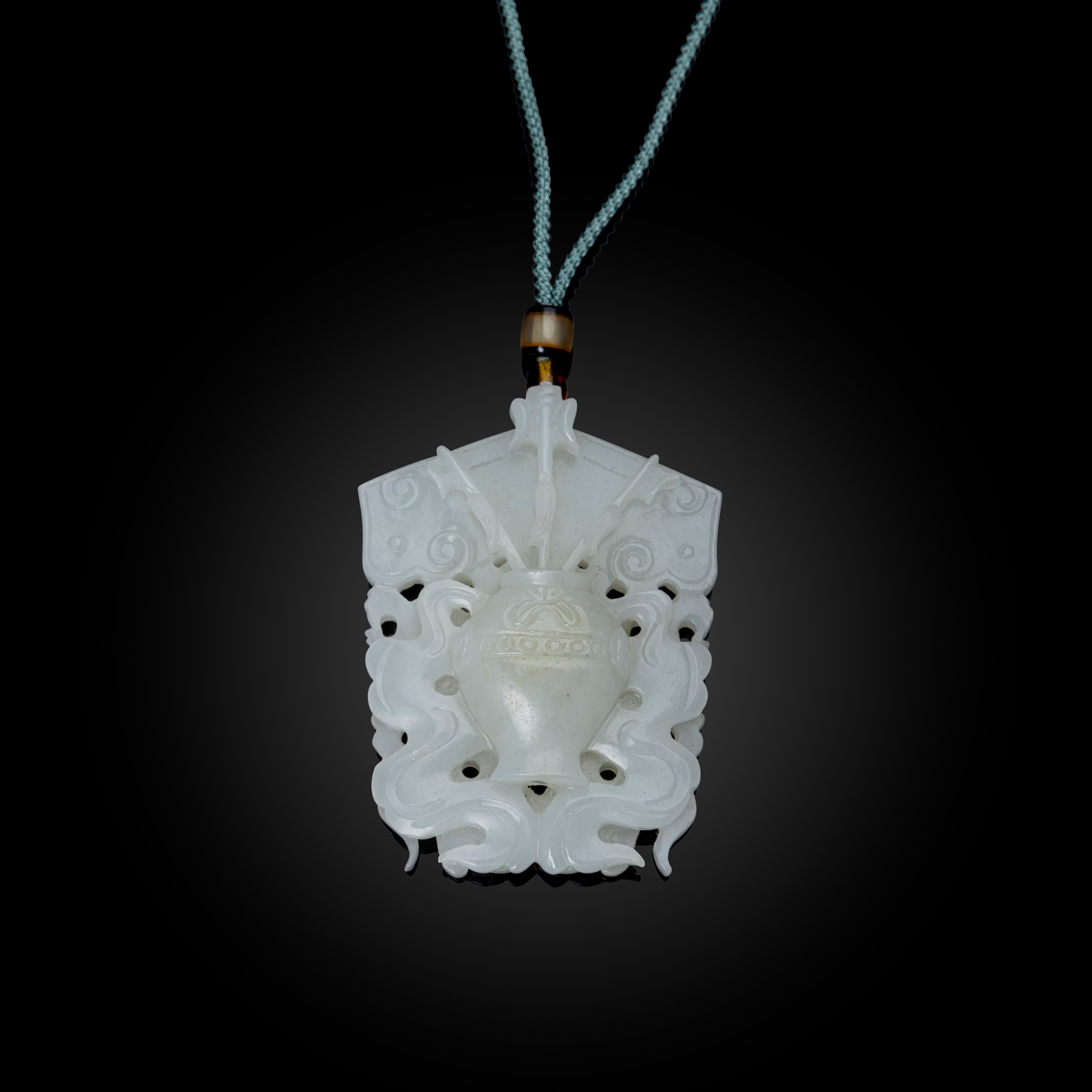 WHITE JADE 'VASE' PLAQUE