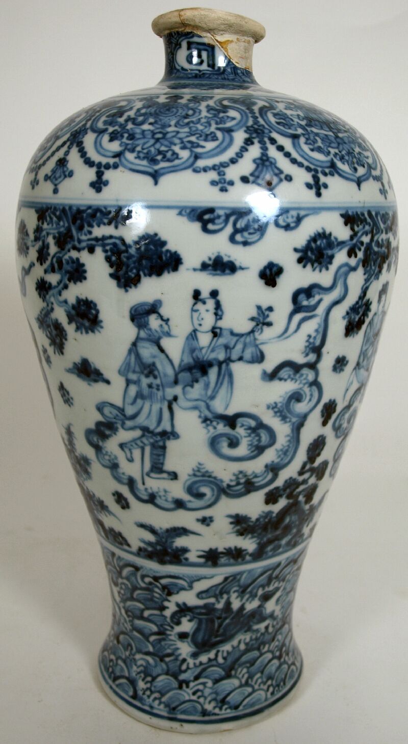 A Chinese blue painted vase