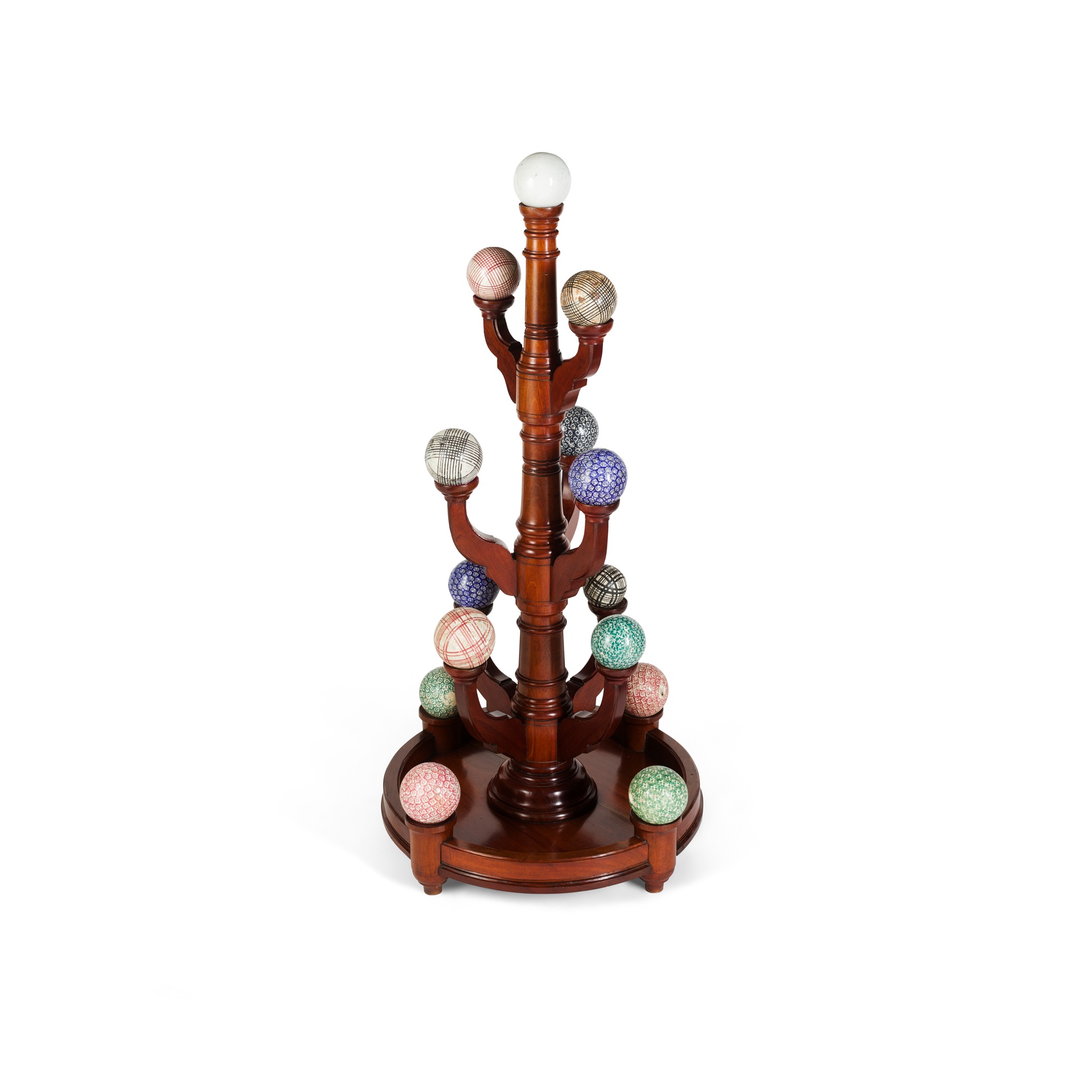 EARLY VICTORIAN MAHOGANY CARPET BALLS STAND