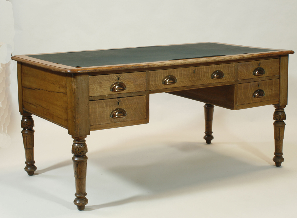 A large Victorian oak desk