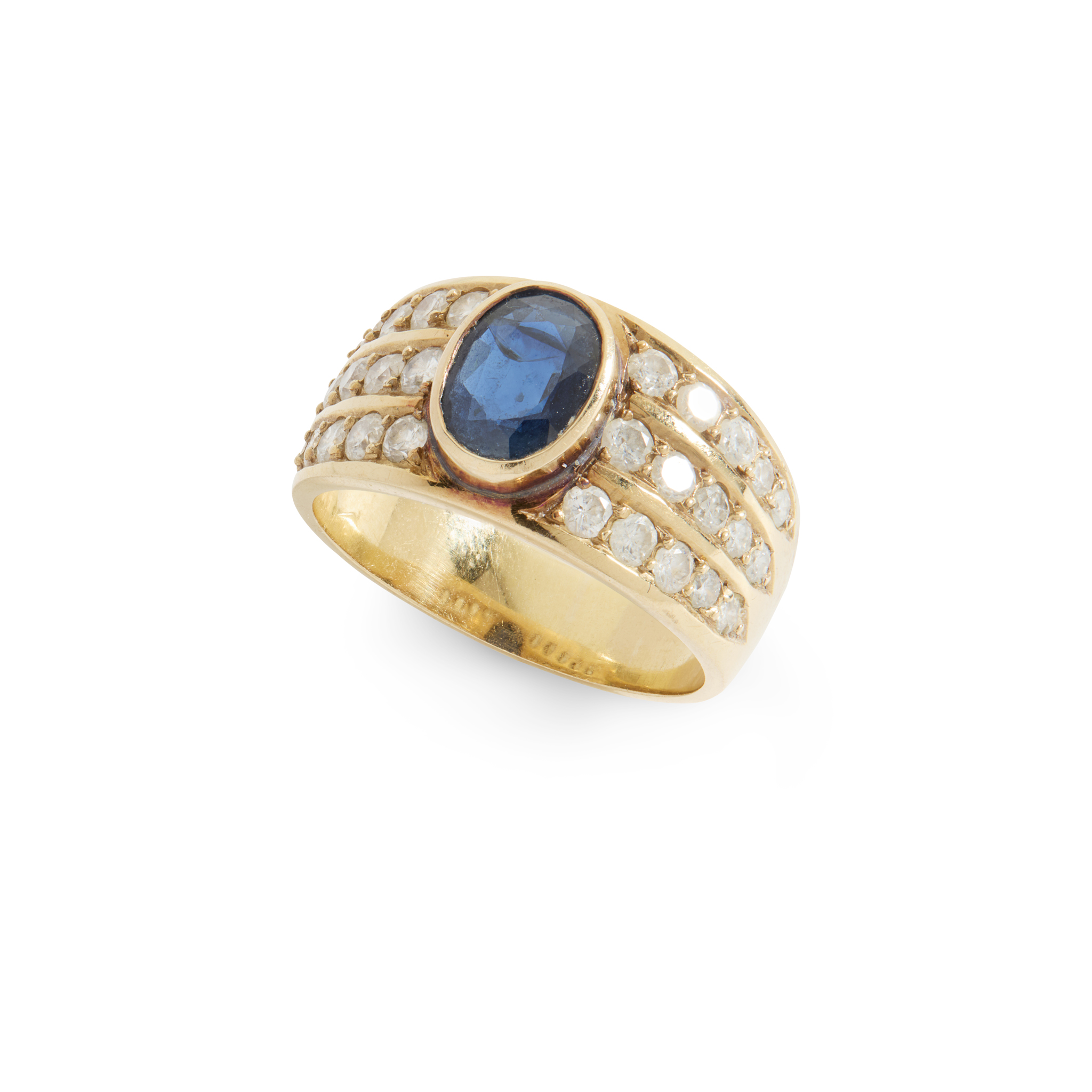 A sapphire and diamond ring