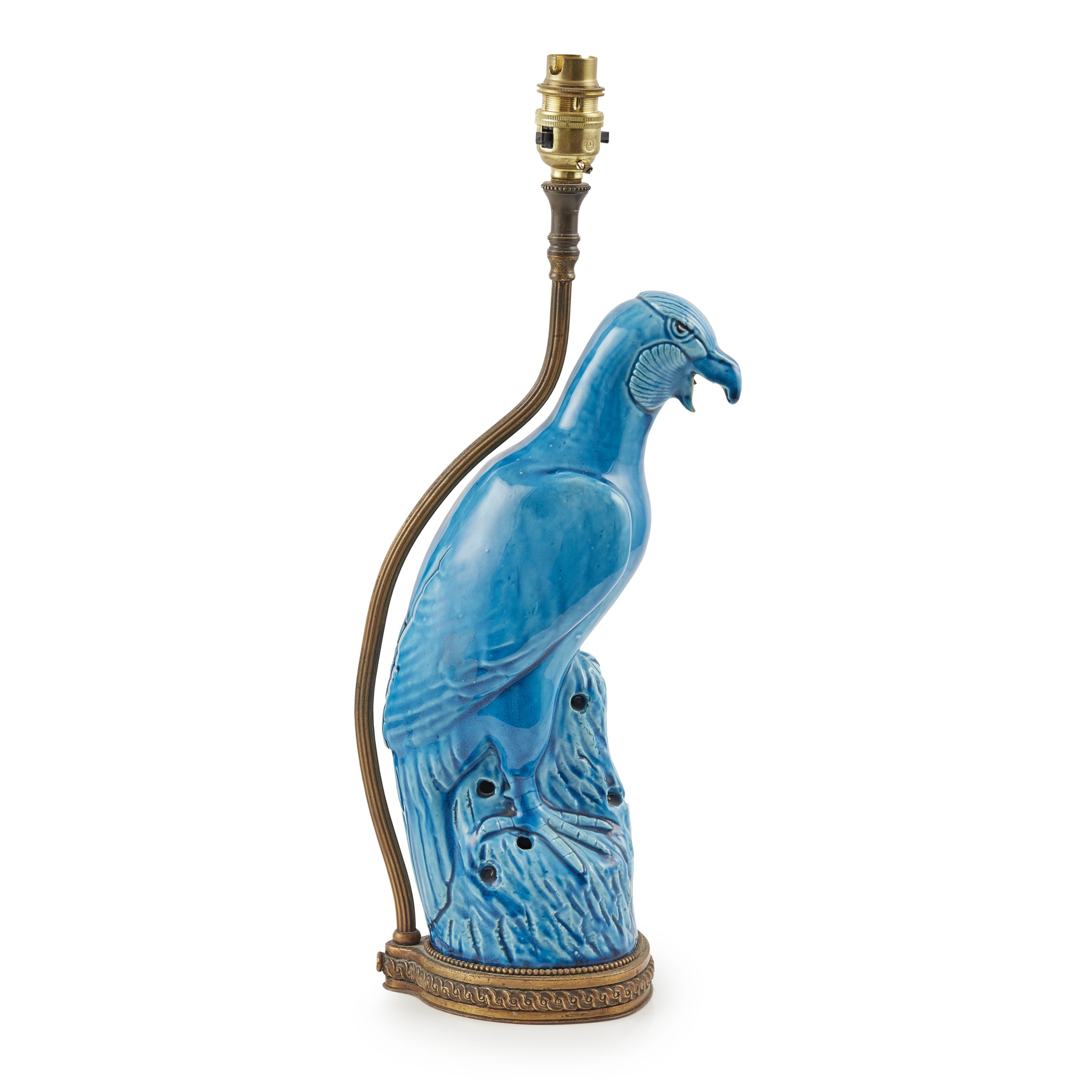 PEACOCK-BLUE-GLAZED PORCELAIN HAWK