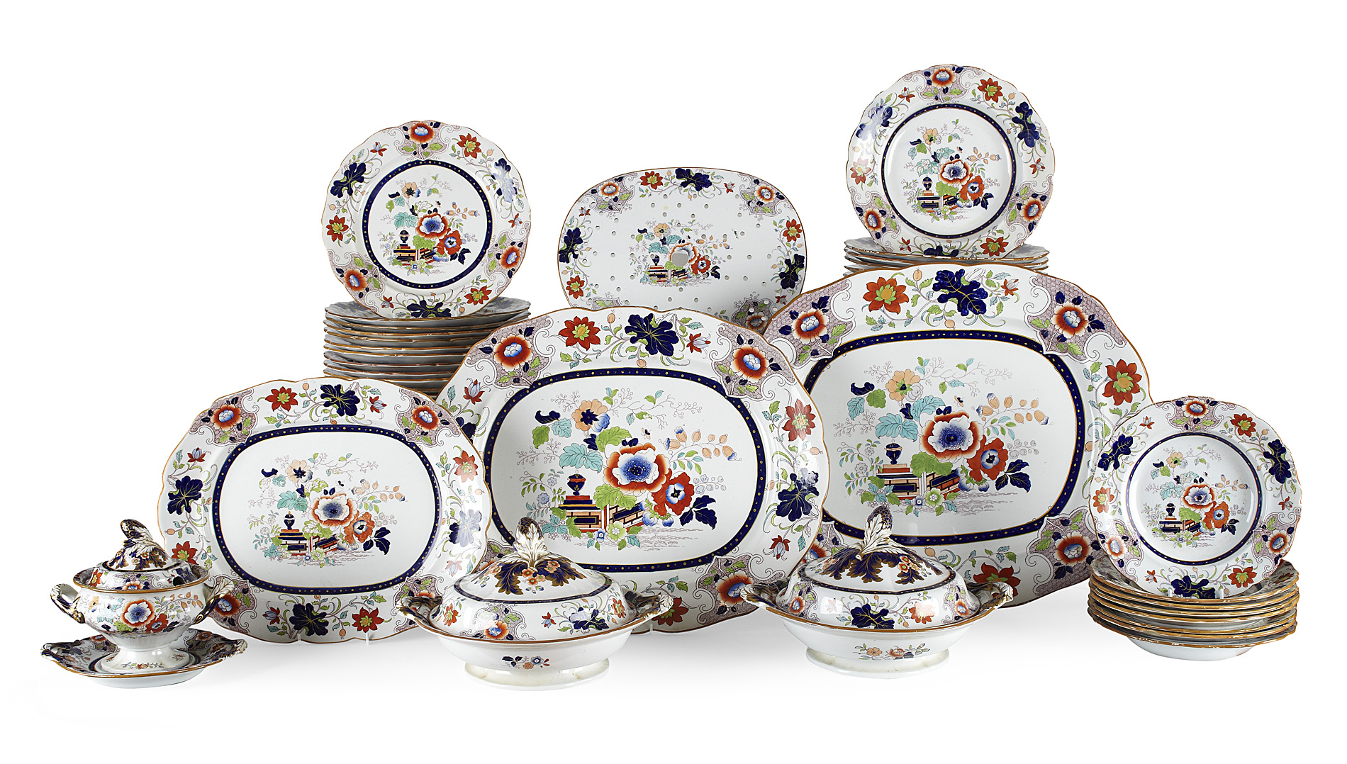 ASHWORTH'S IRONSTONE IMARI PART DINNER SERVICE