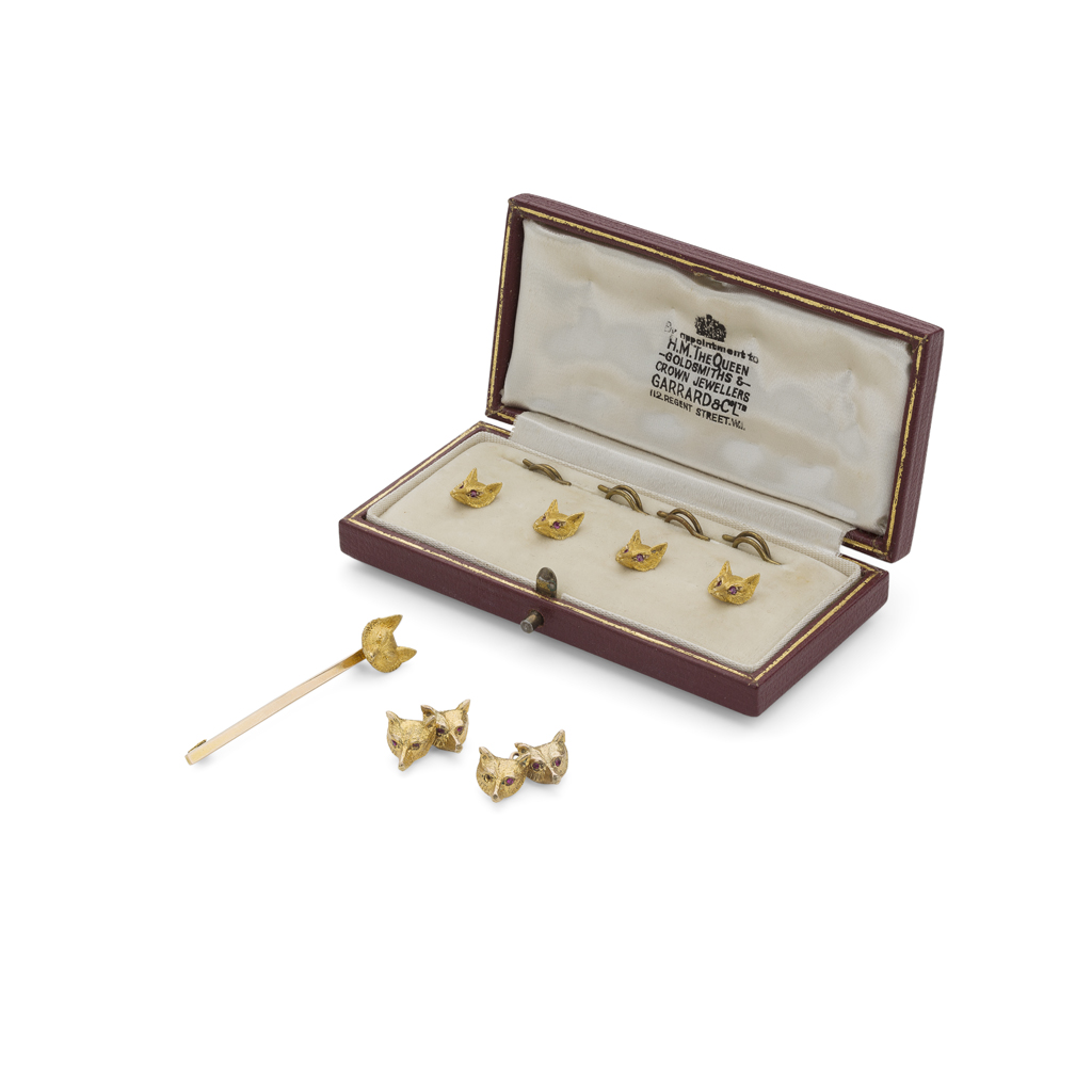A set of gentleman's 9ct gold dress studs