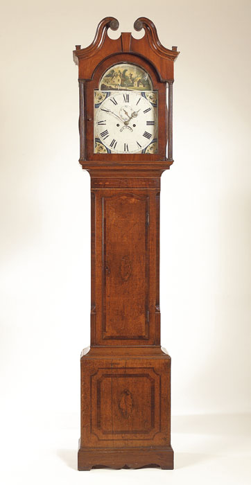 A George III oak and mahogany crossbanded eight day longcase clock