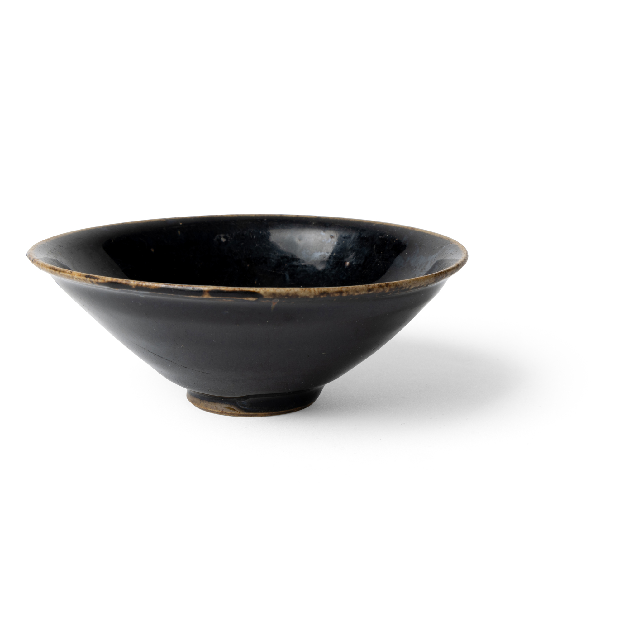 CHINESE BLACK-GLAZED CONICAL TEA BOWL