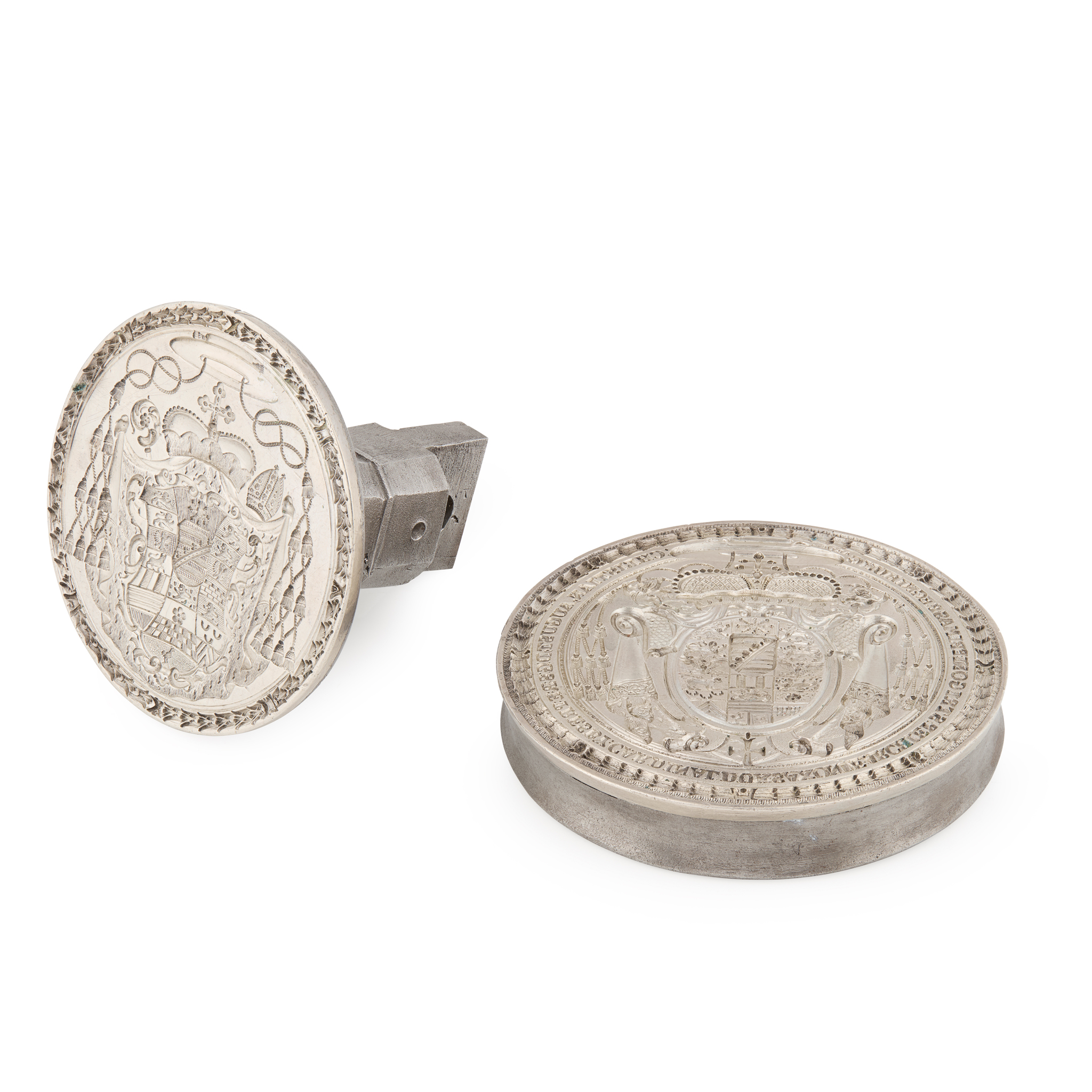 A SET OF TWO EARLY 18TH CENTURY RELIGIOUS SEALS FROM THE COLLECTION OF DUKE CHRISTIAN AUGUST OF SAXONY-ZEITZ