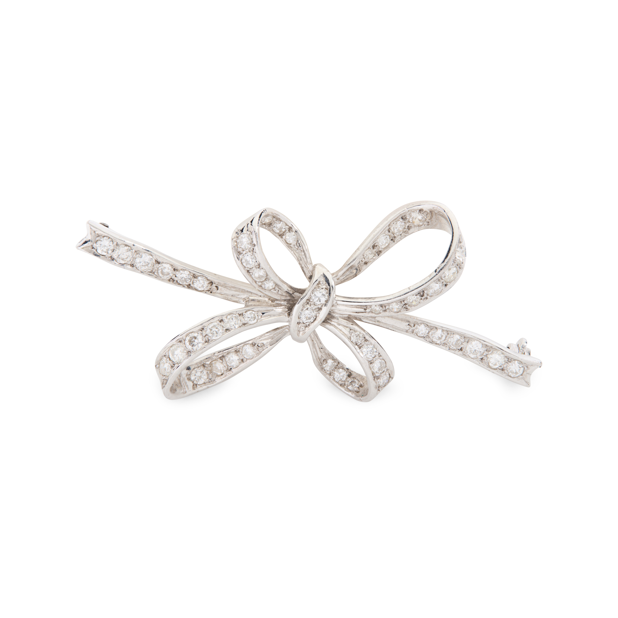 An 18ct gold diamond bow brooch