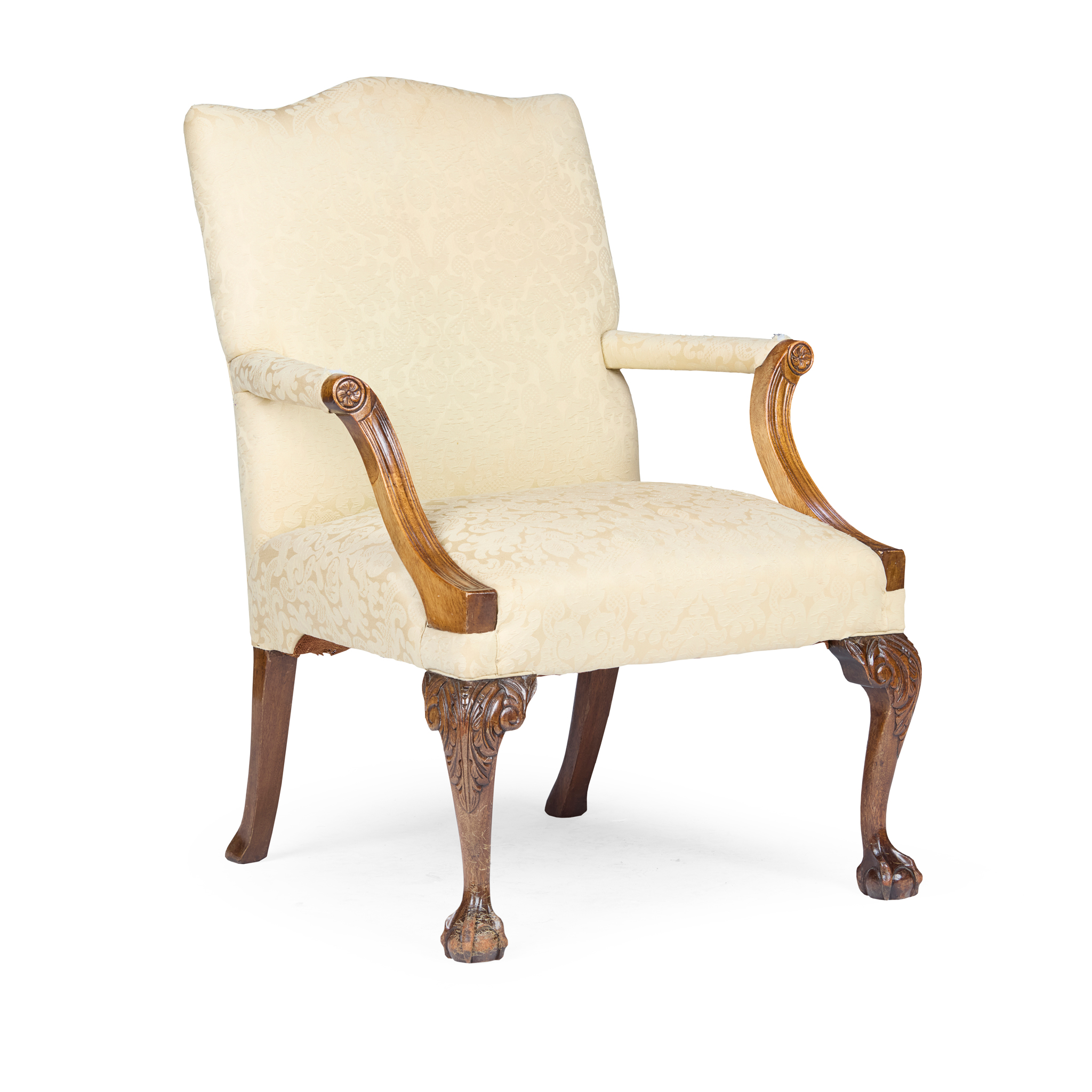 GEORGIAN STYLE MAHOGANY GAINSBOROUGH ARMCHAIR
