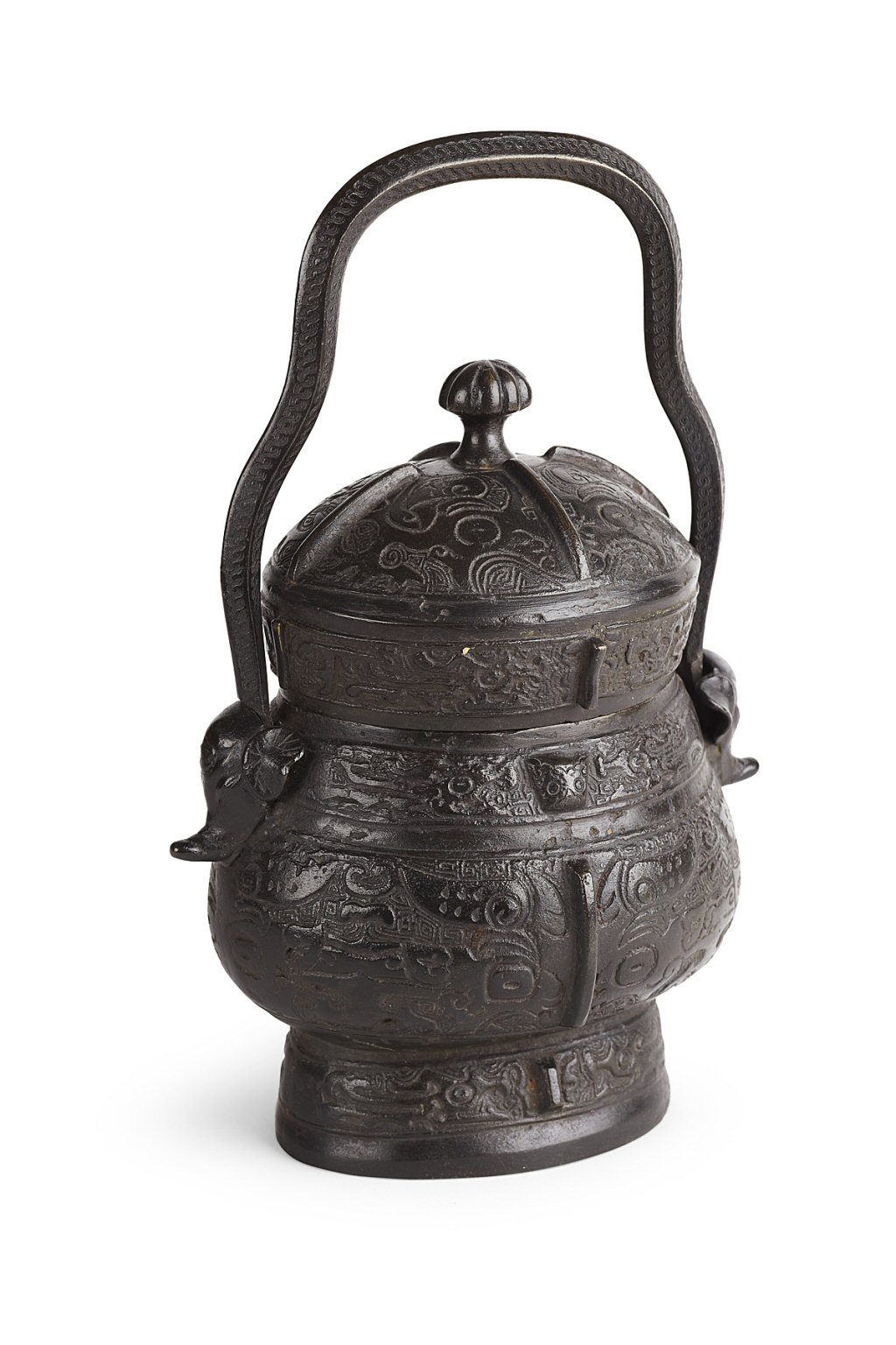 CHINESE ARCHAIC STYLE BRONZE JAR AND COVER