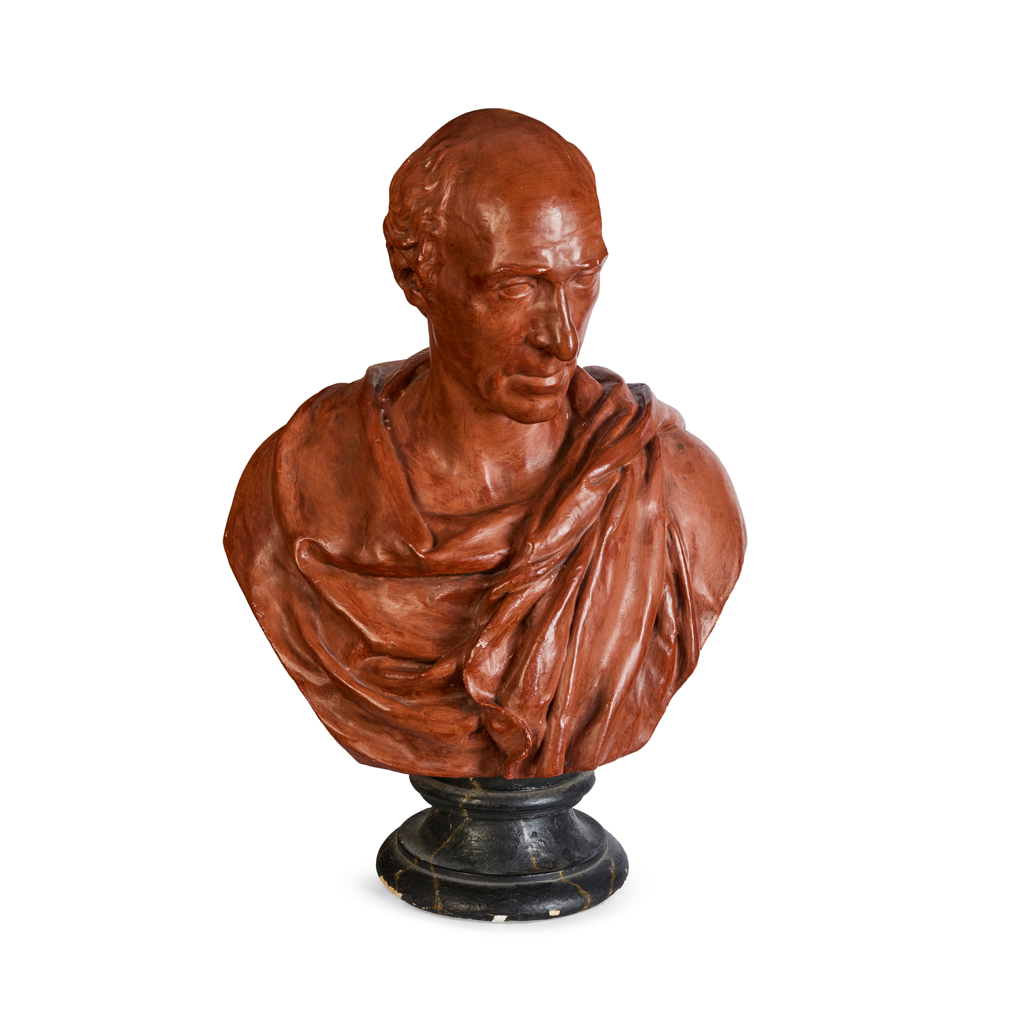 RED TINTED PLASTER BUST OF GEORGE FERGUSSON, LORD HERMAND