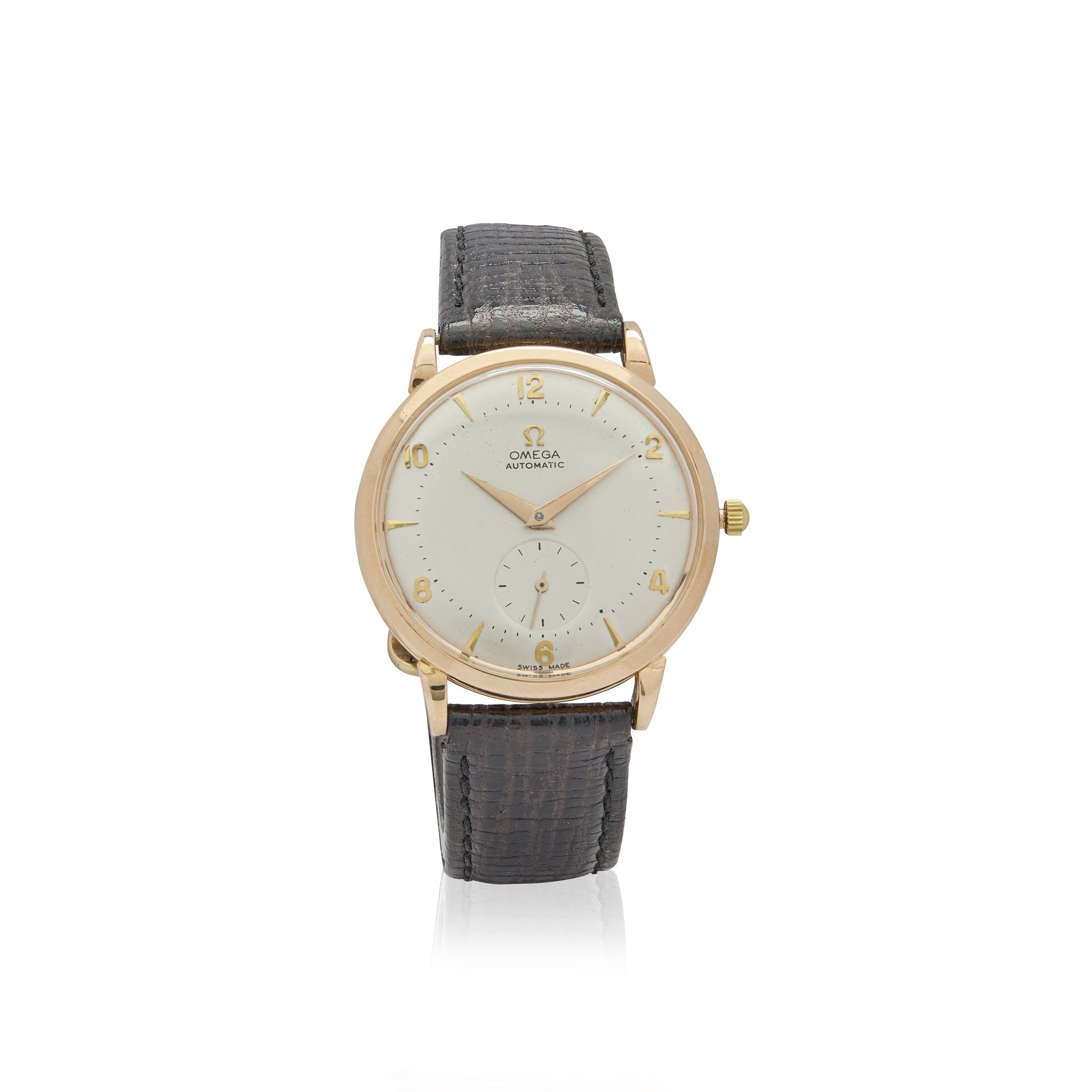 Omega. An 18k pink gold automatic wristwatch