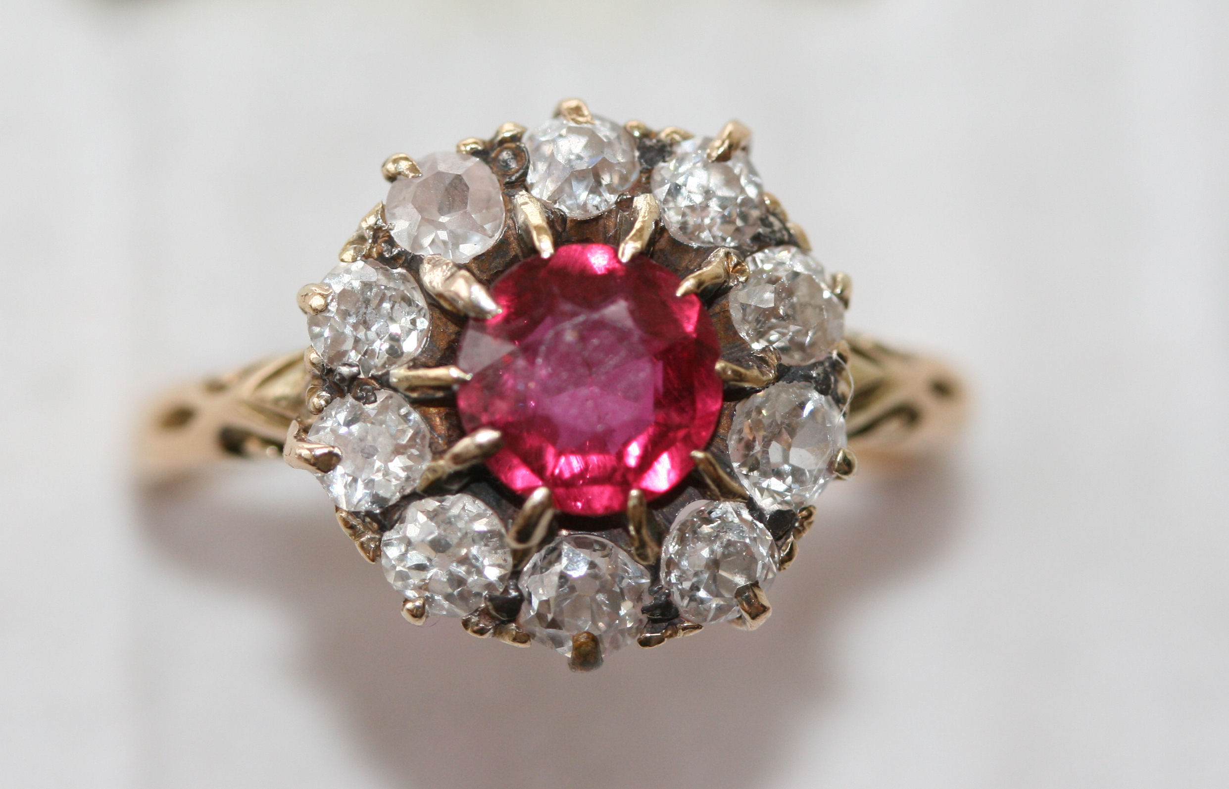 A ruby and diamond ring