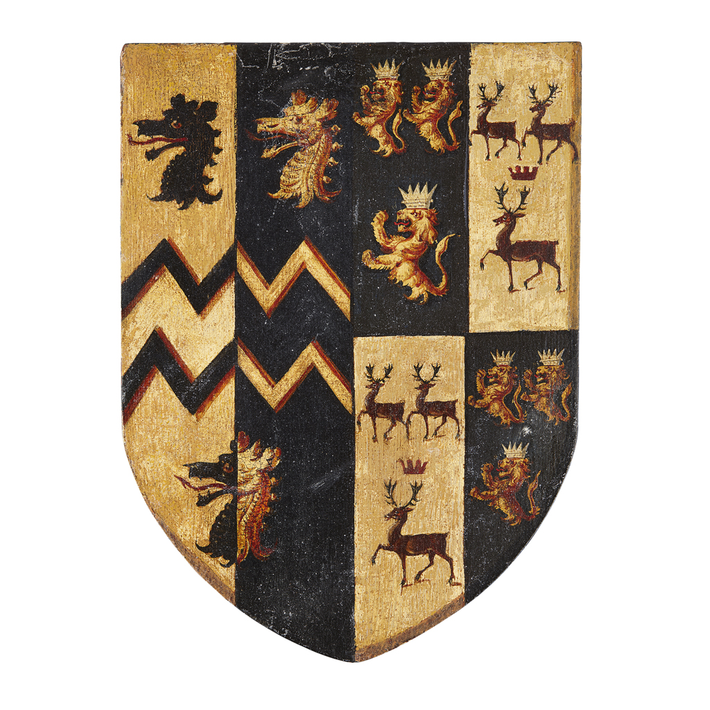 TWO VICTORIAN PAINTED COATS OF ARMS