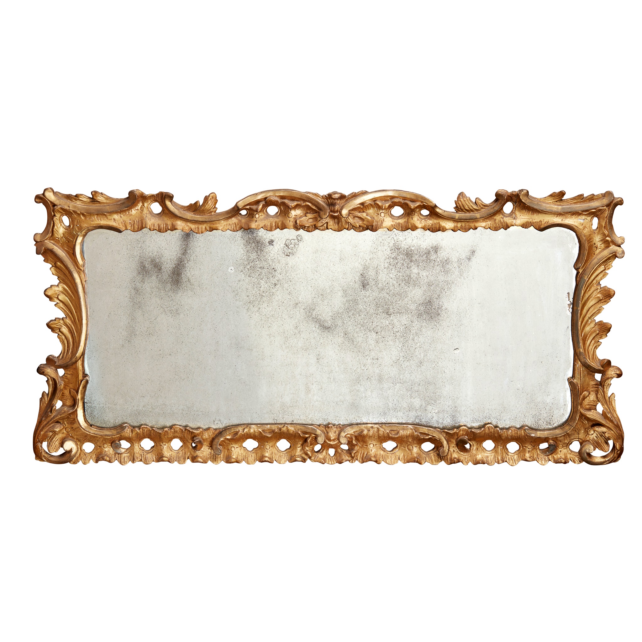 EARLY GEORGIAN GILTWOOD AND GESSO MANTEL MIRROR