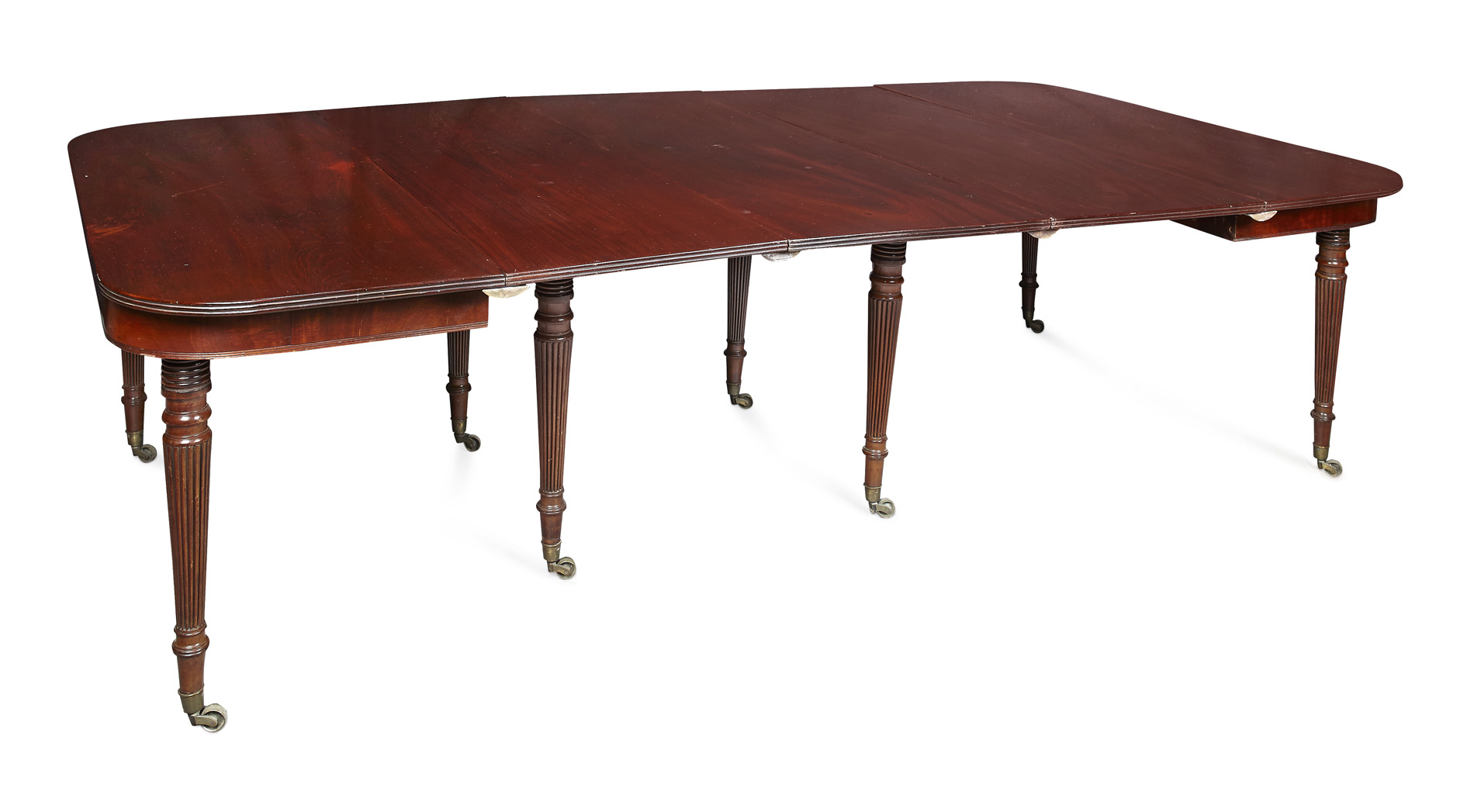 GOOD REGENCY MAHOGANY EXTENDING DINING TABLE