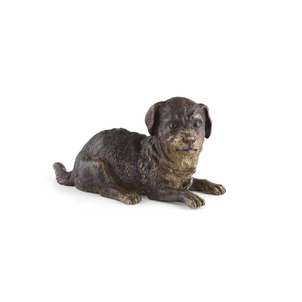 FRENCH COLD PAINTED BRONZE INKWELL