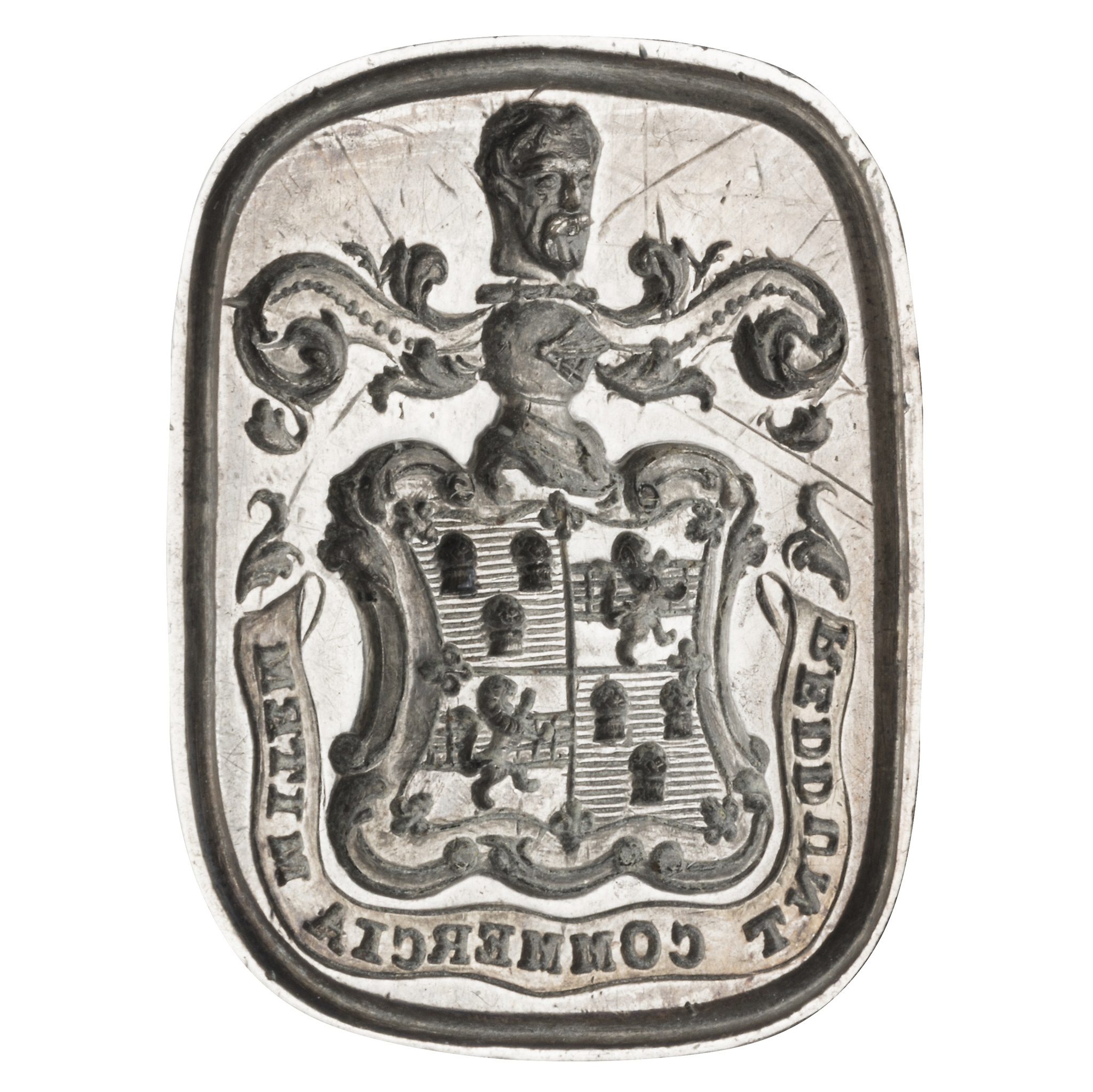 AN EARLY 19TH-CENTURY MOTHER OF PEARL AND SILVER DESK SEAL