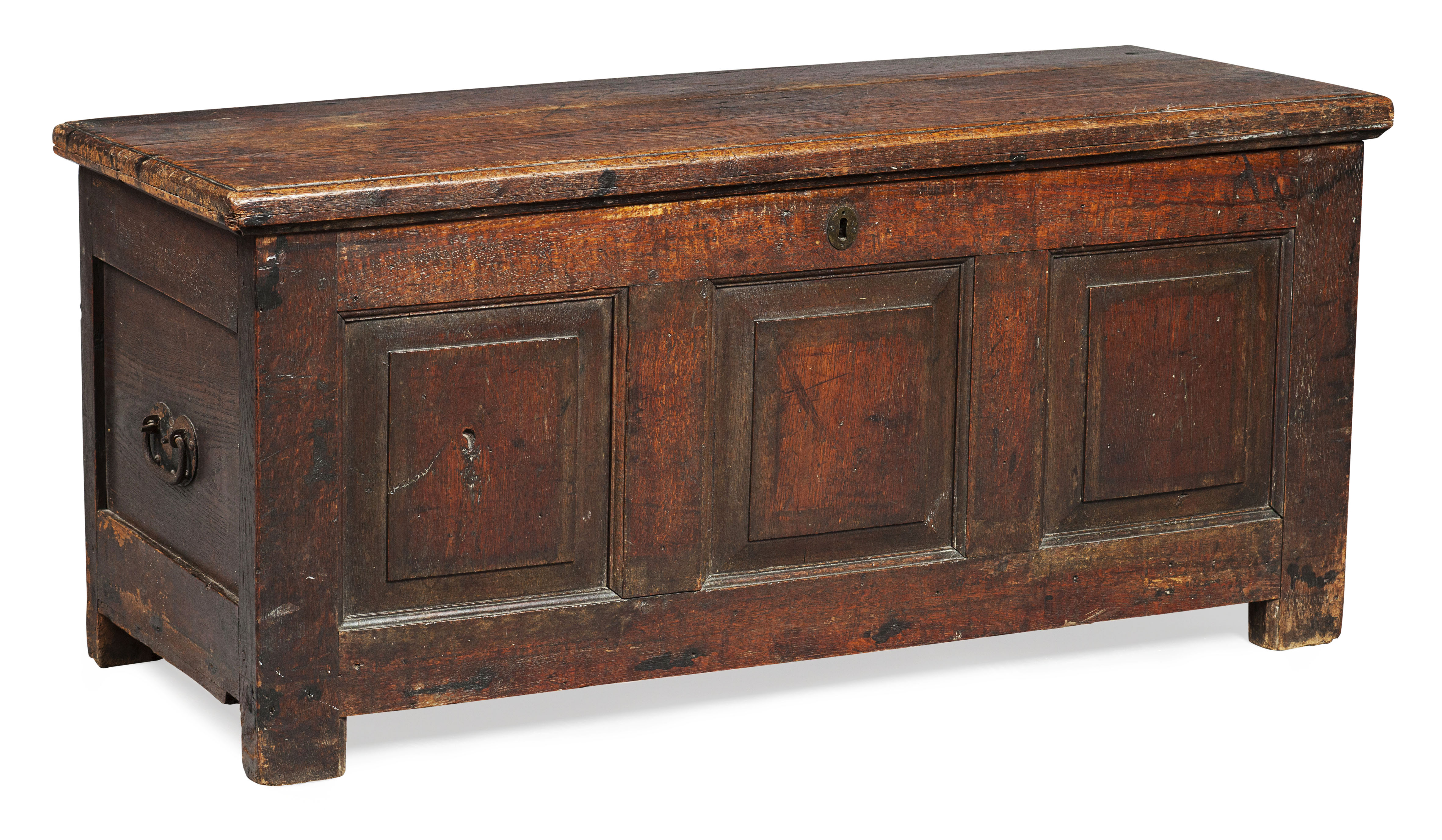 GEORGE III OAK PANEL COFFER