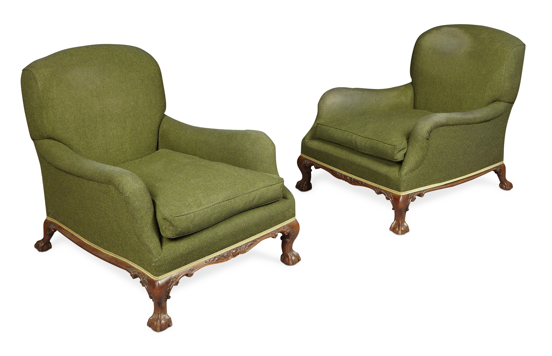 PAIR OF HOWARD & SONS EASY ARMCHAIRS