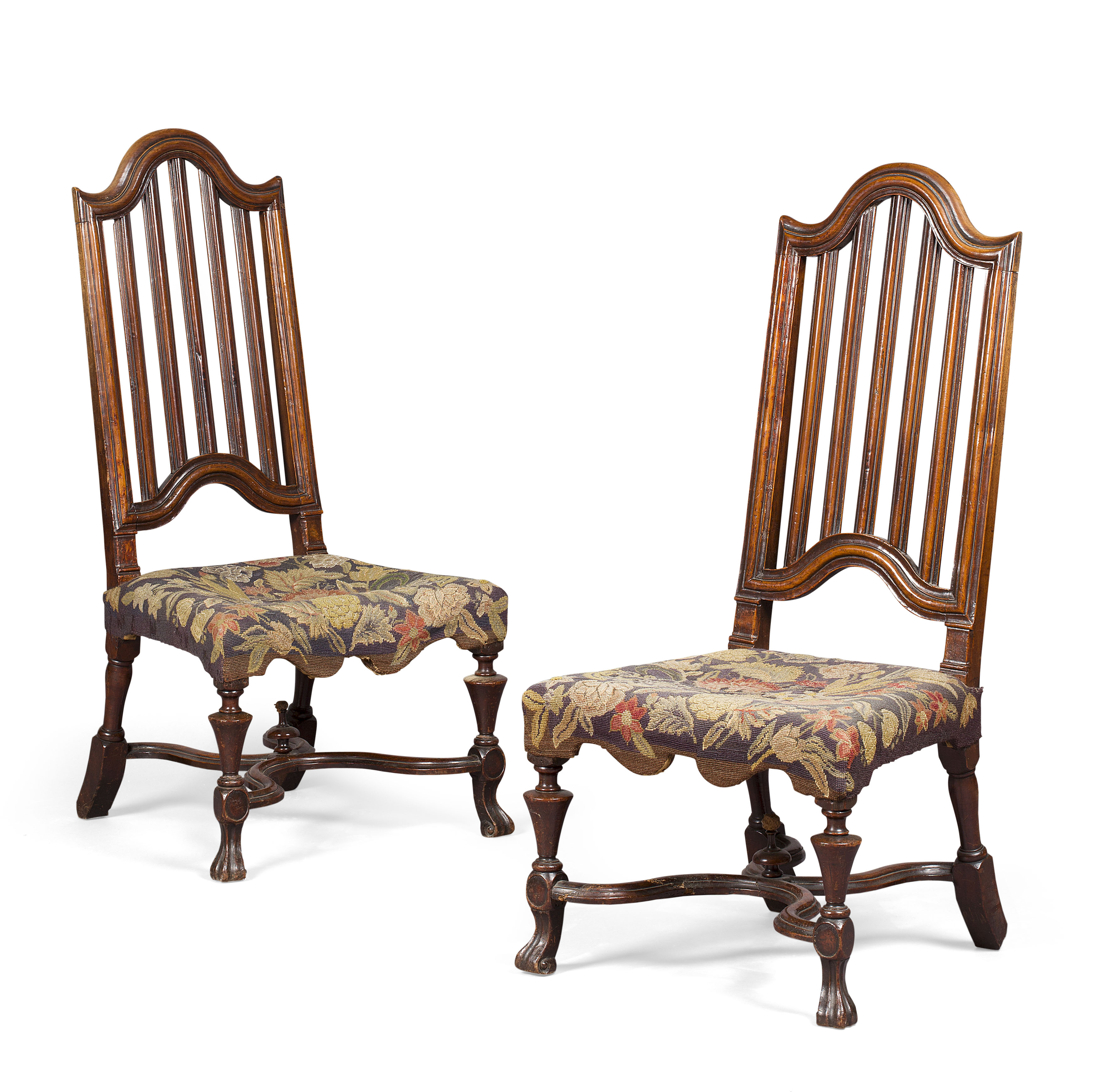 PAIR OF DUTCH WALNUT SIDE CHAIRS