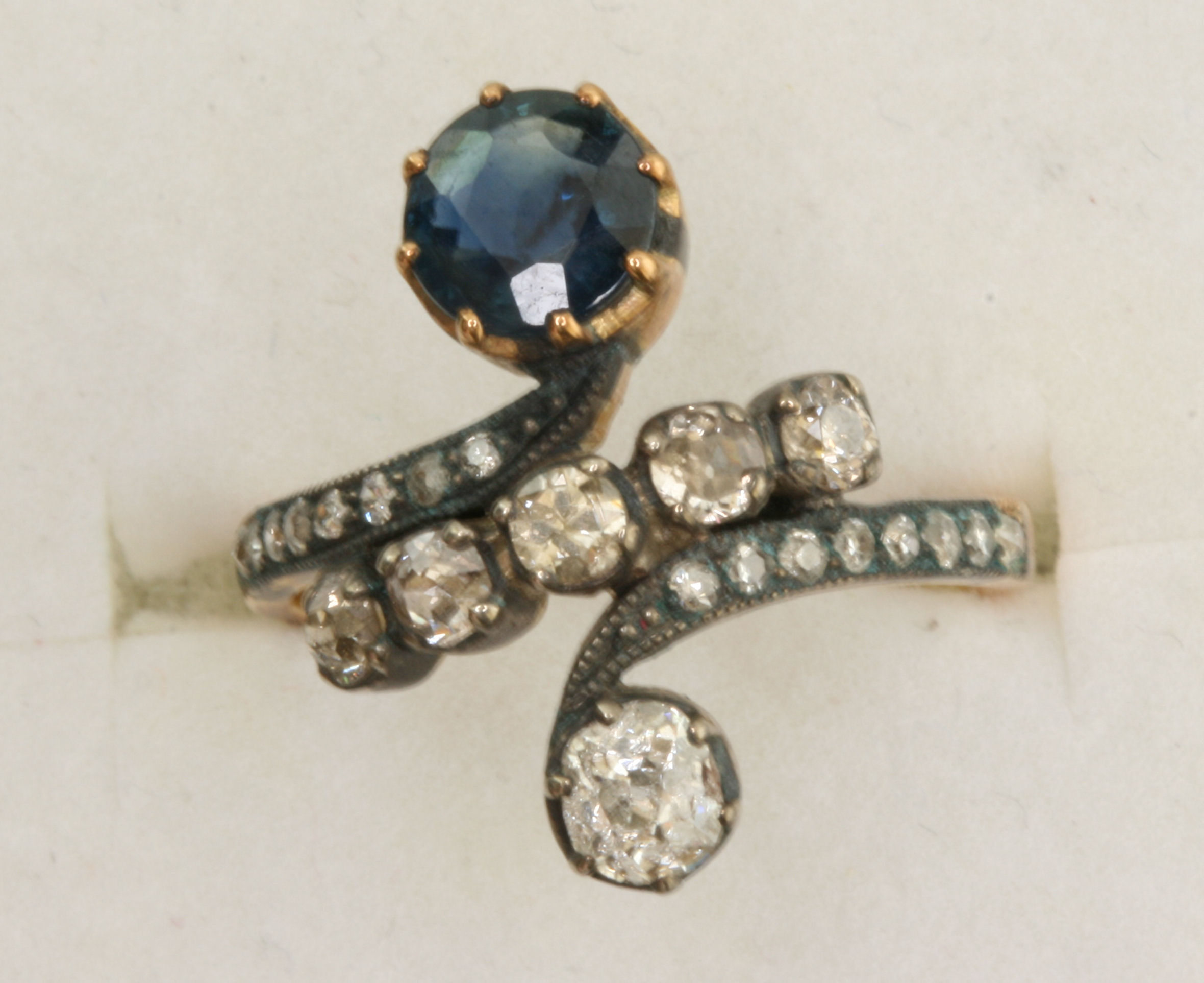 A sapphire and diamond ring