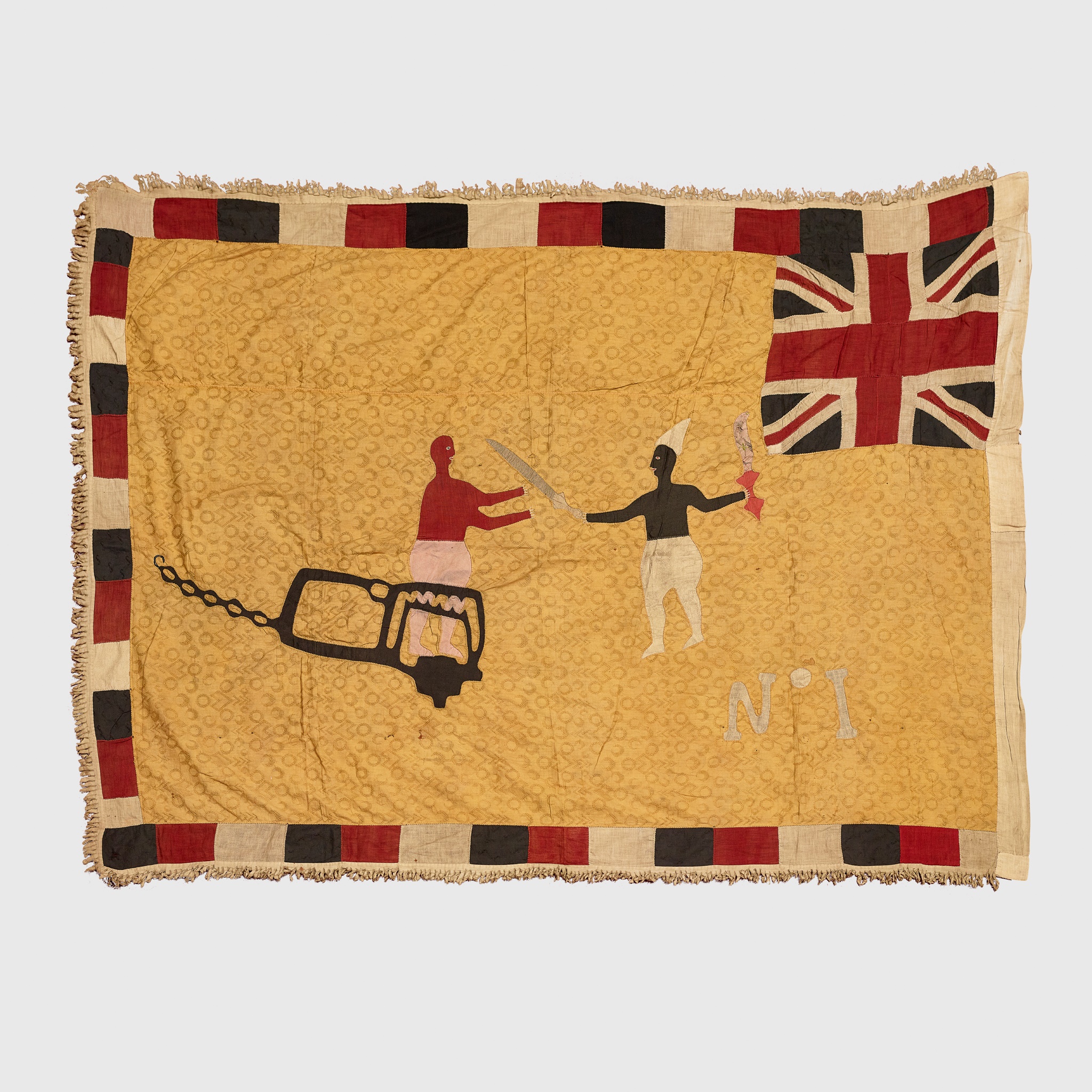 FANTE ASAFO FLAG "IF YOU SET A TRAP WITH EVIL INTENT, YOU MAY END UP IN IT YOURSELF"