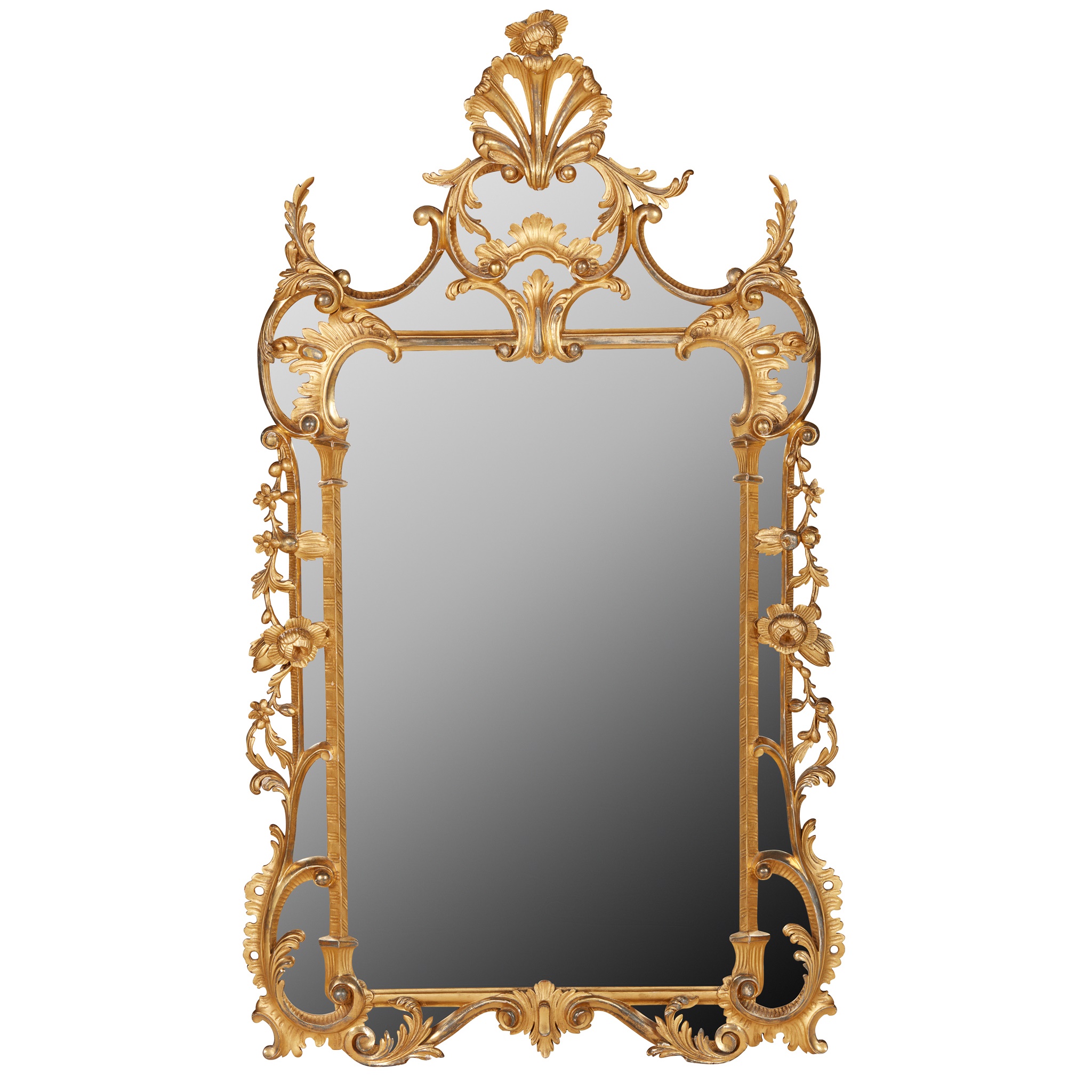 LARGE GEORGIAN STYLE GILTWOOD MIRROR