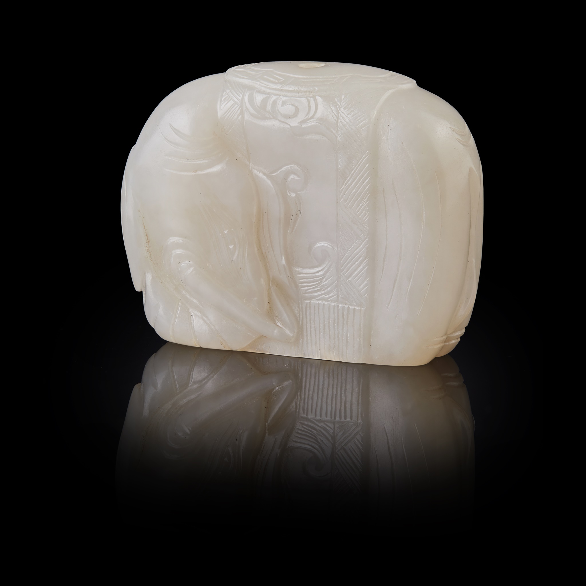 WHITE JADE 'ELEPHANT' PENDANT