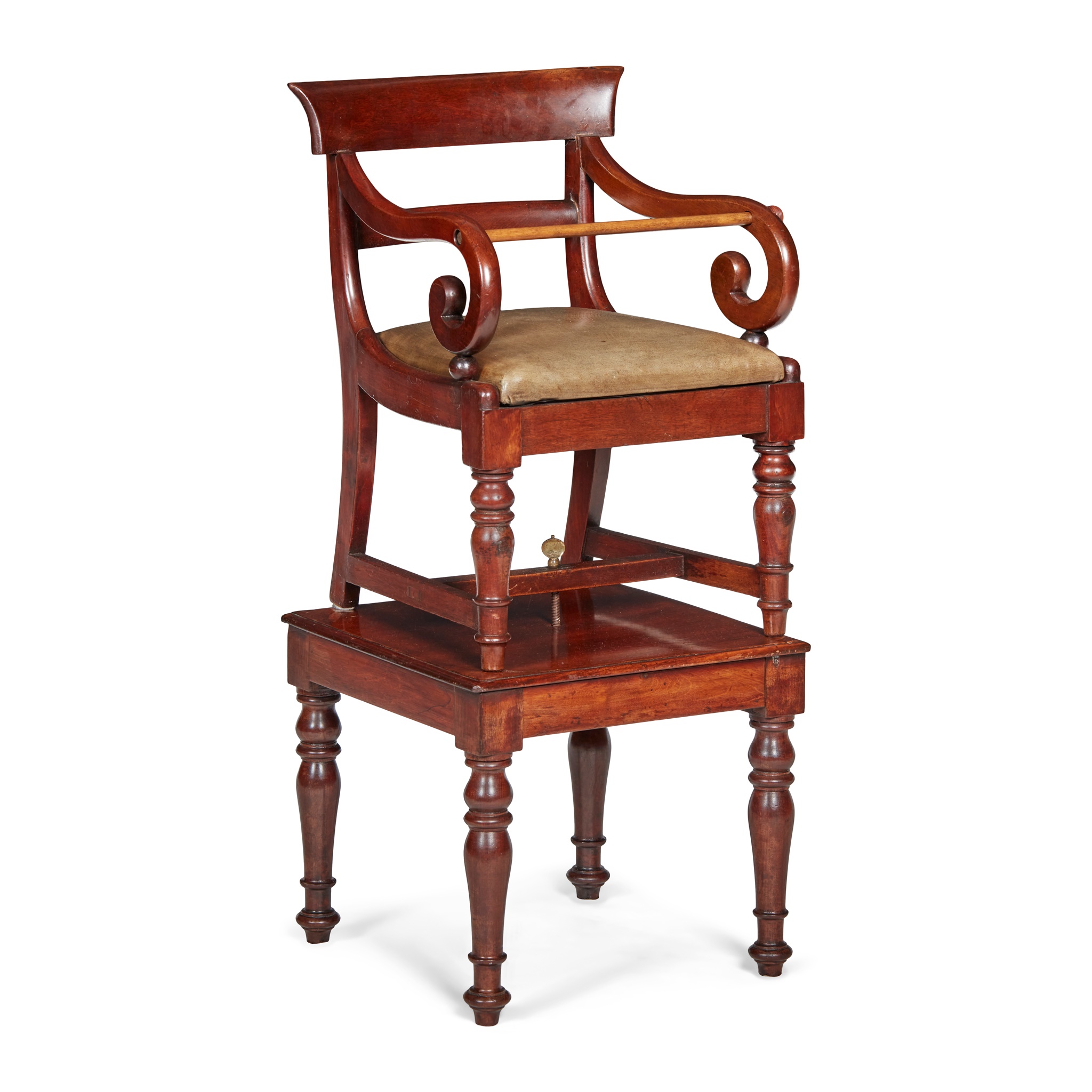 WILLIAM IV MAHOGANY CHILD'S PLATFORM HIGH CHAIR