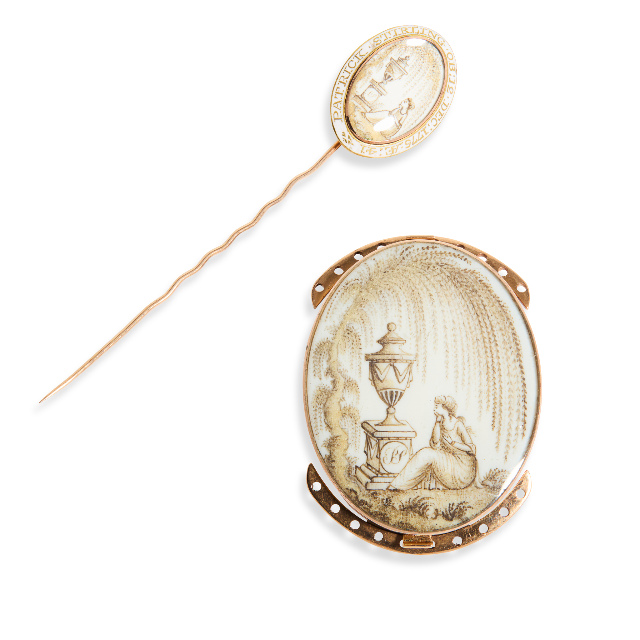 A George III memento mori tie pin