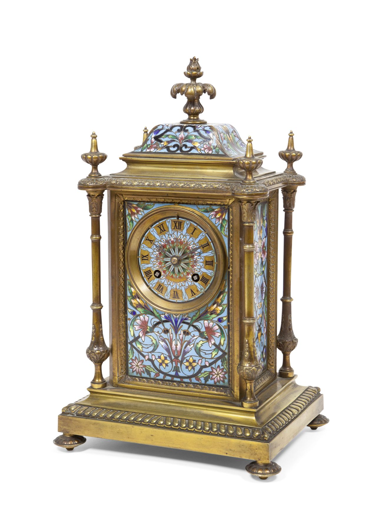 FRENCH CHAMPLEVE ENAMEL CLOCK