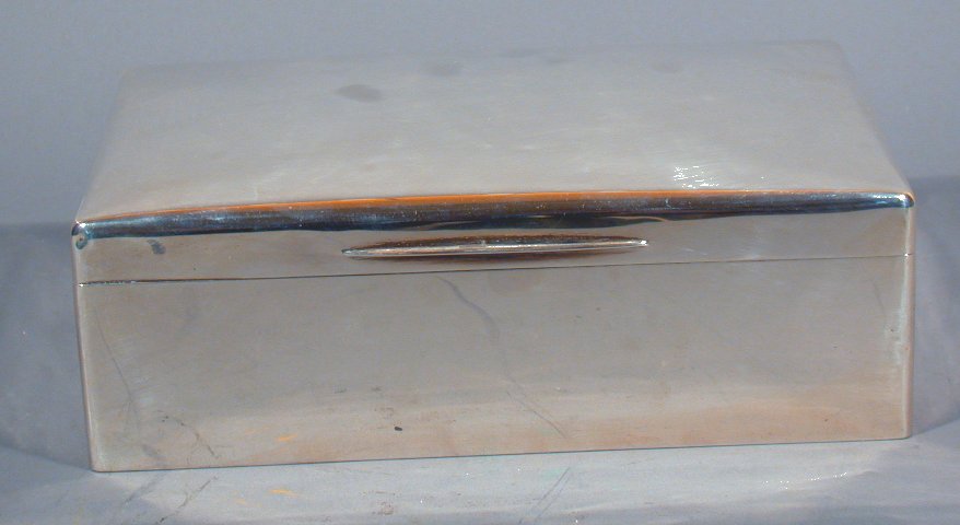 A silver cigar box
