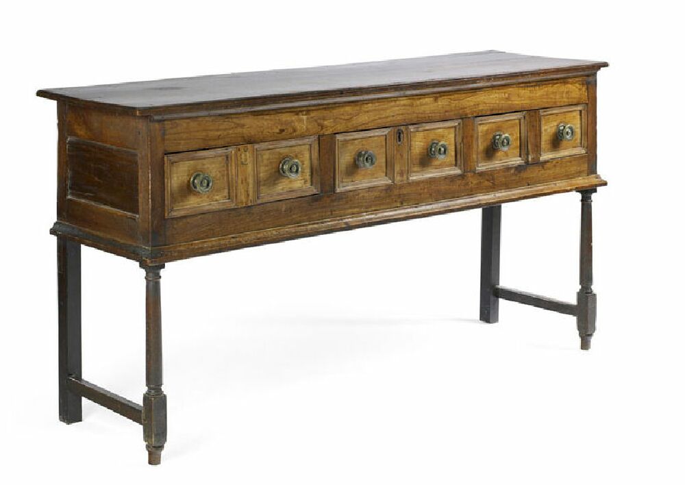 A George I period fruitwood dresser base