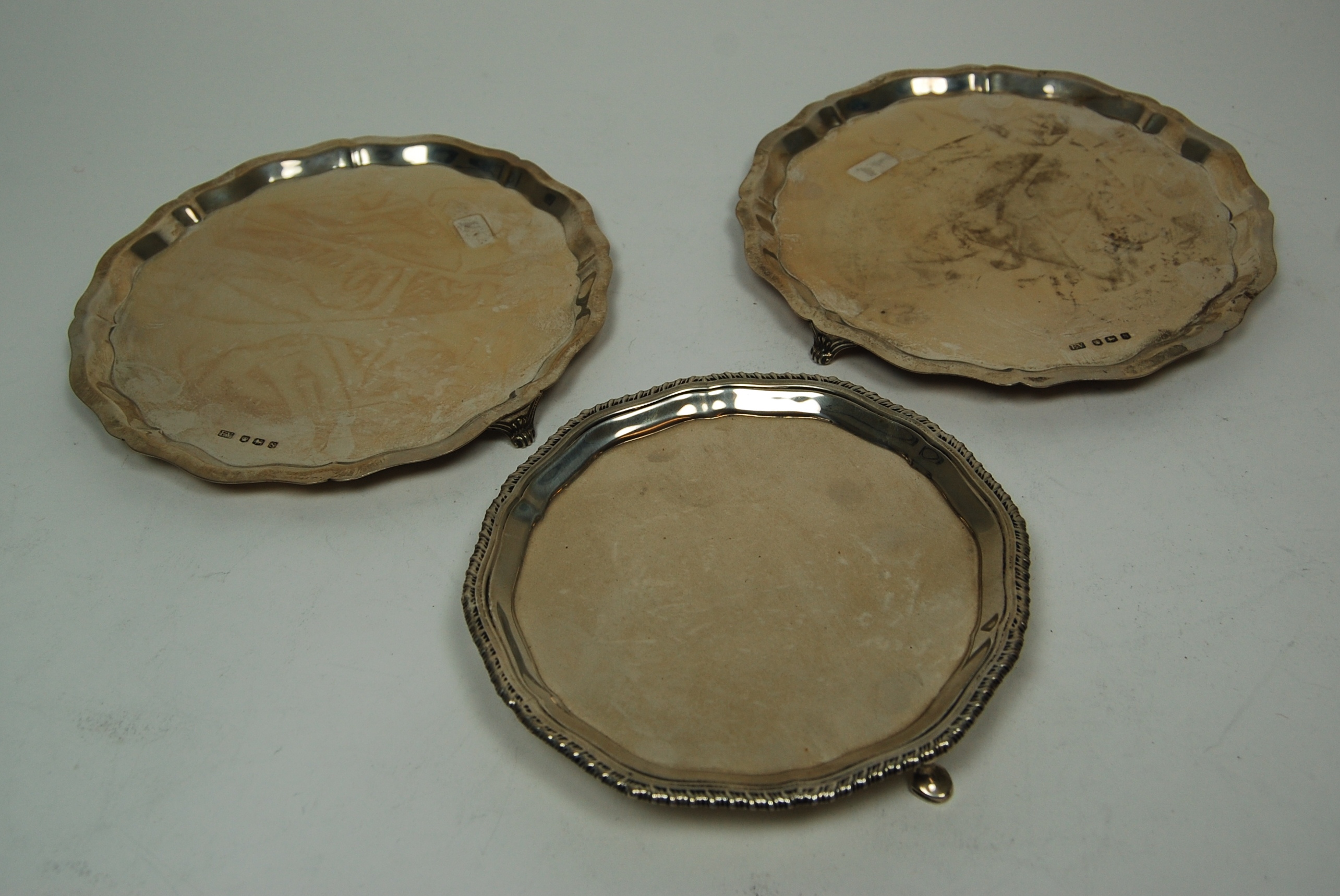 A pair of modern salvers