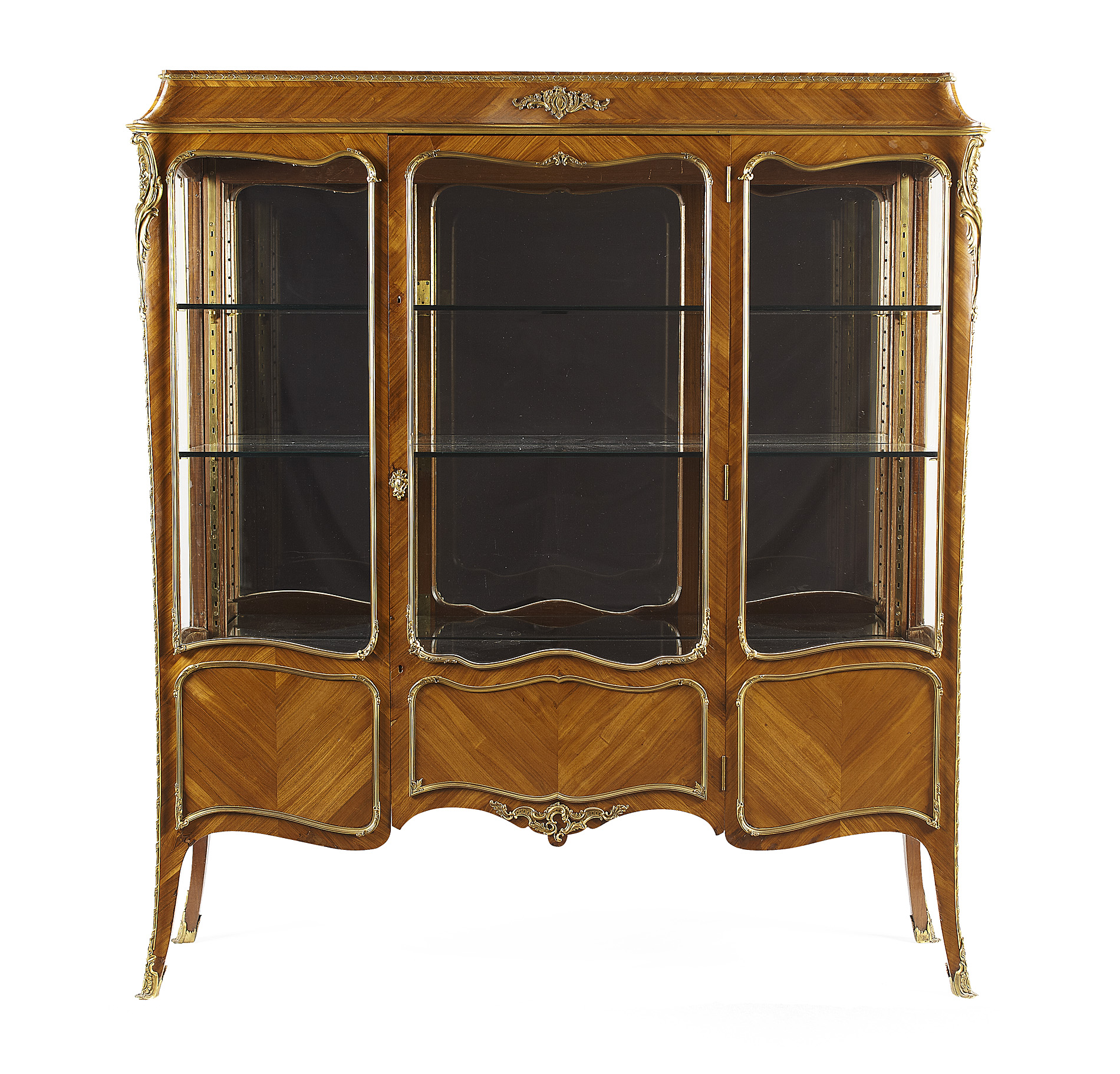 LOUIS XVI STYLE KINGWOOD AND GILT METAL MOUNTED DISPLAY CABINET