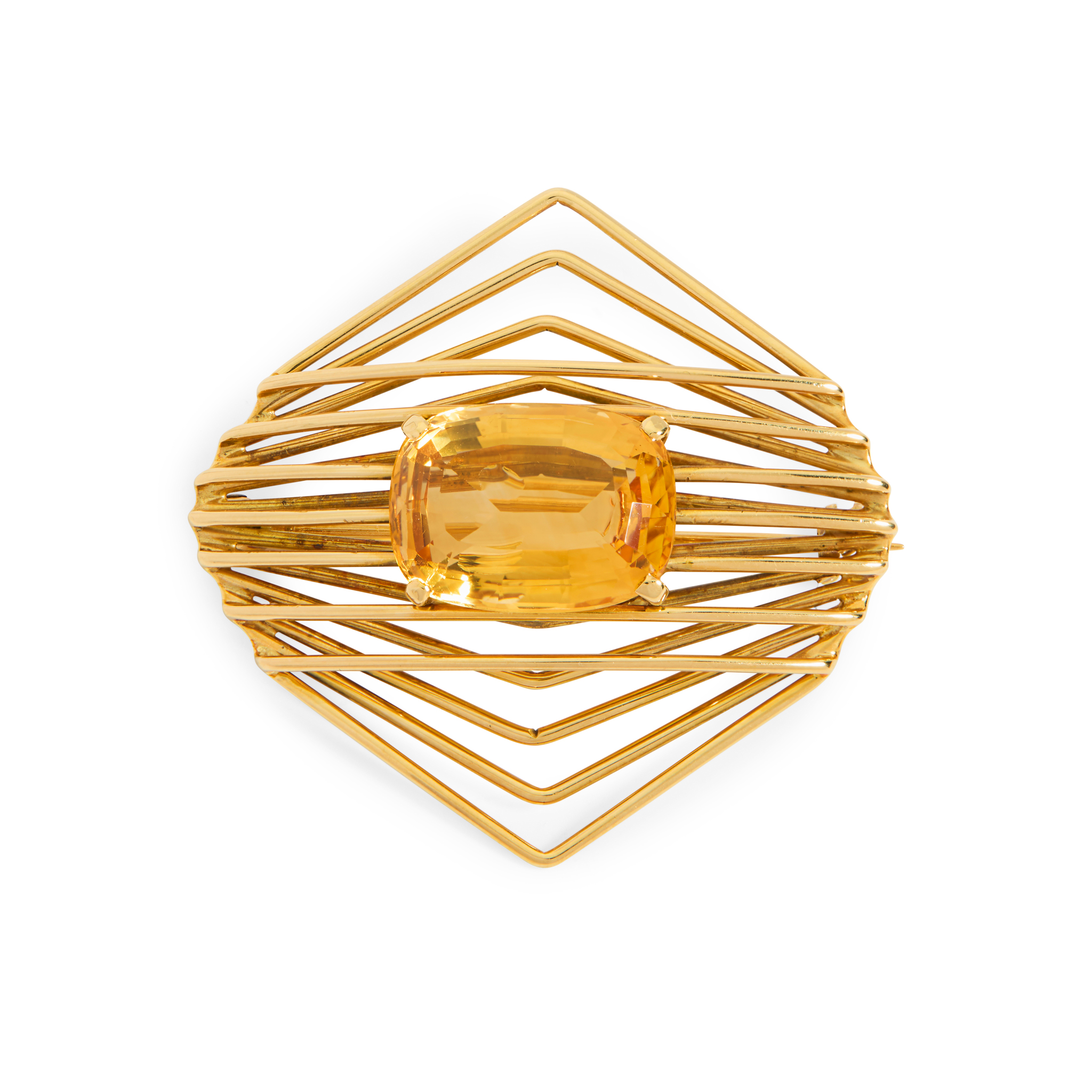 A 1970s citrine brooch
