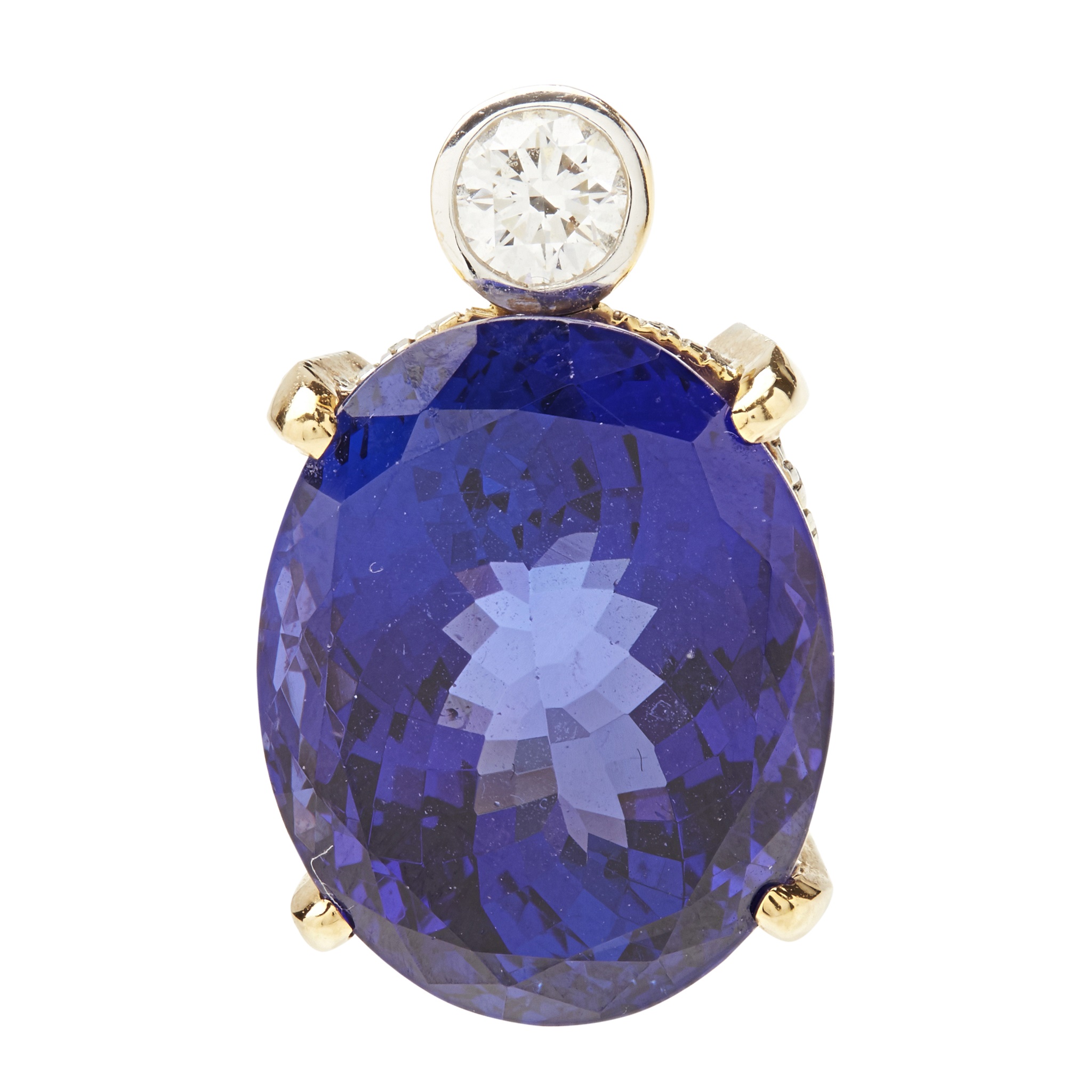 An 18ct gold Tanzanite and diamond set pendant