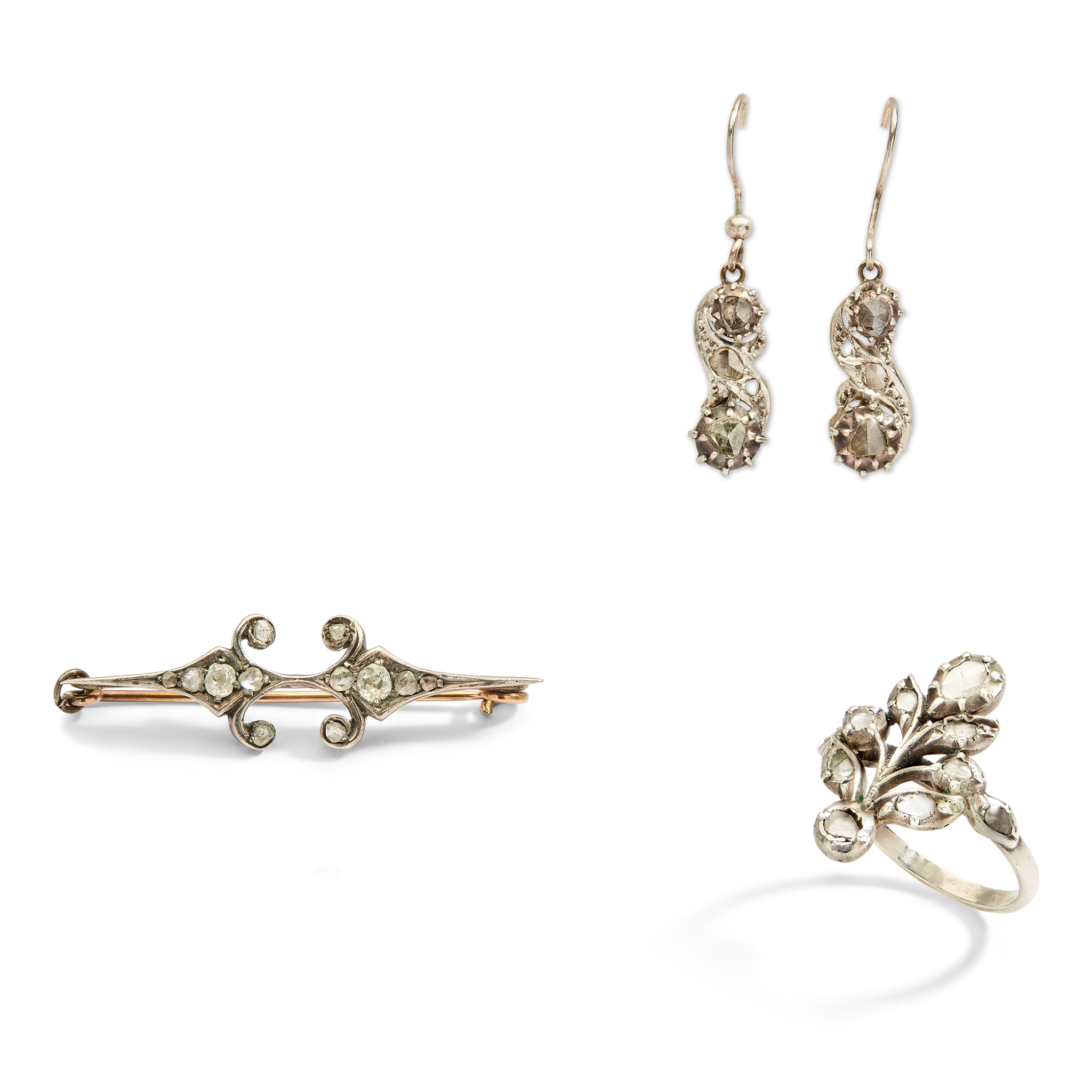 A matched suite of 18th century diamond jewellery