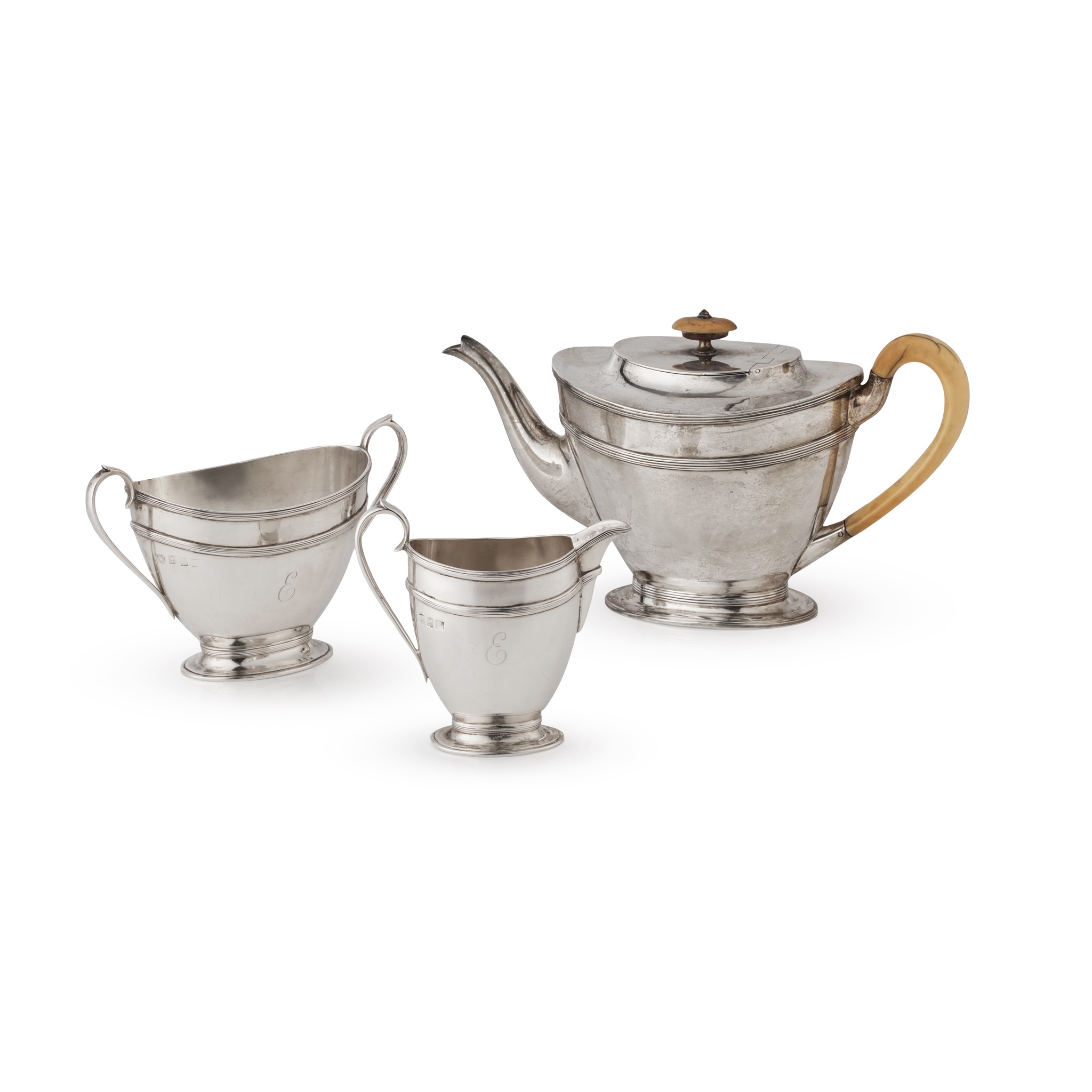 An Edwardian three-piece tea-service