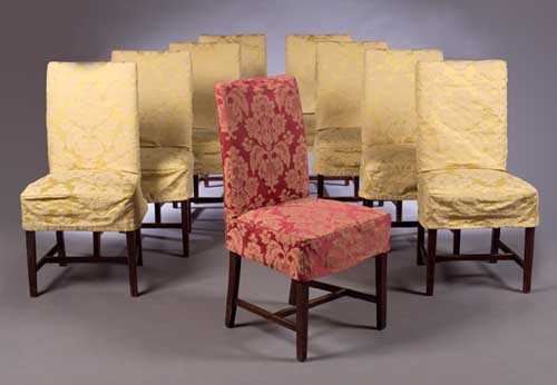 A set of eight dining chairs