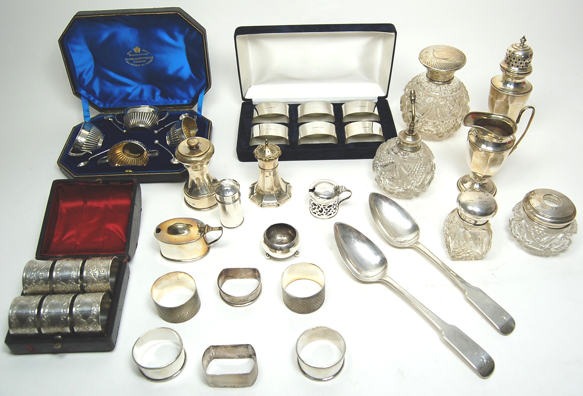A large collection of small silver
