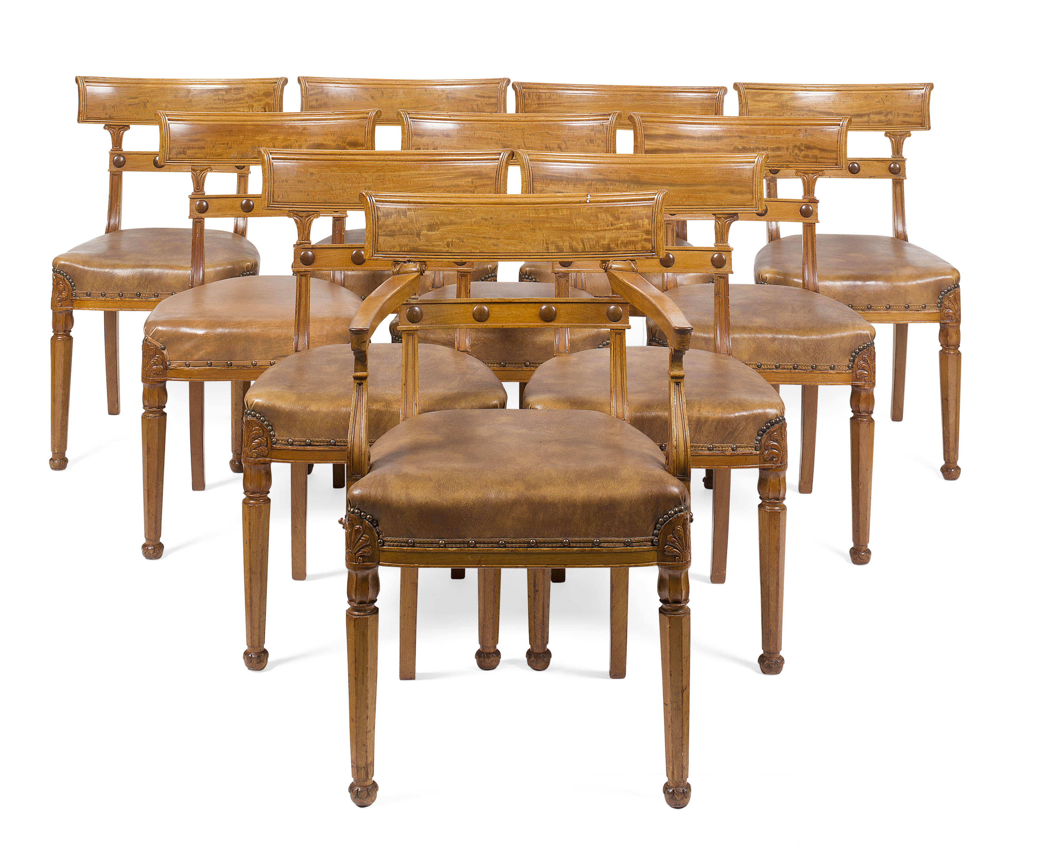 SET OF TEN SCOTTISH GEORGE IV MAHOGANY DINING CHAIRS